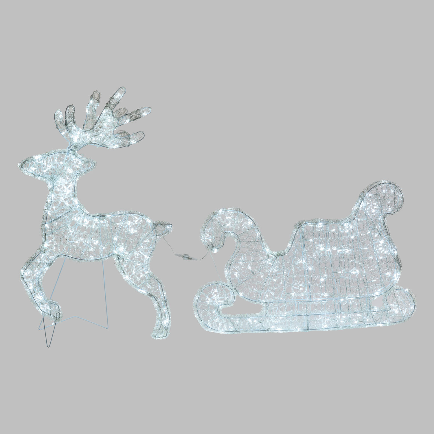 Renna con Slitta Thin 3D, h 85 cm, led bianco freddo Renna con Slitta Thin 3D, h 85 cm, led bianco freddo