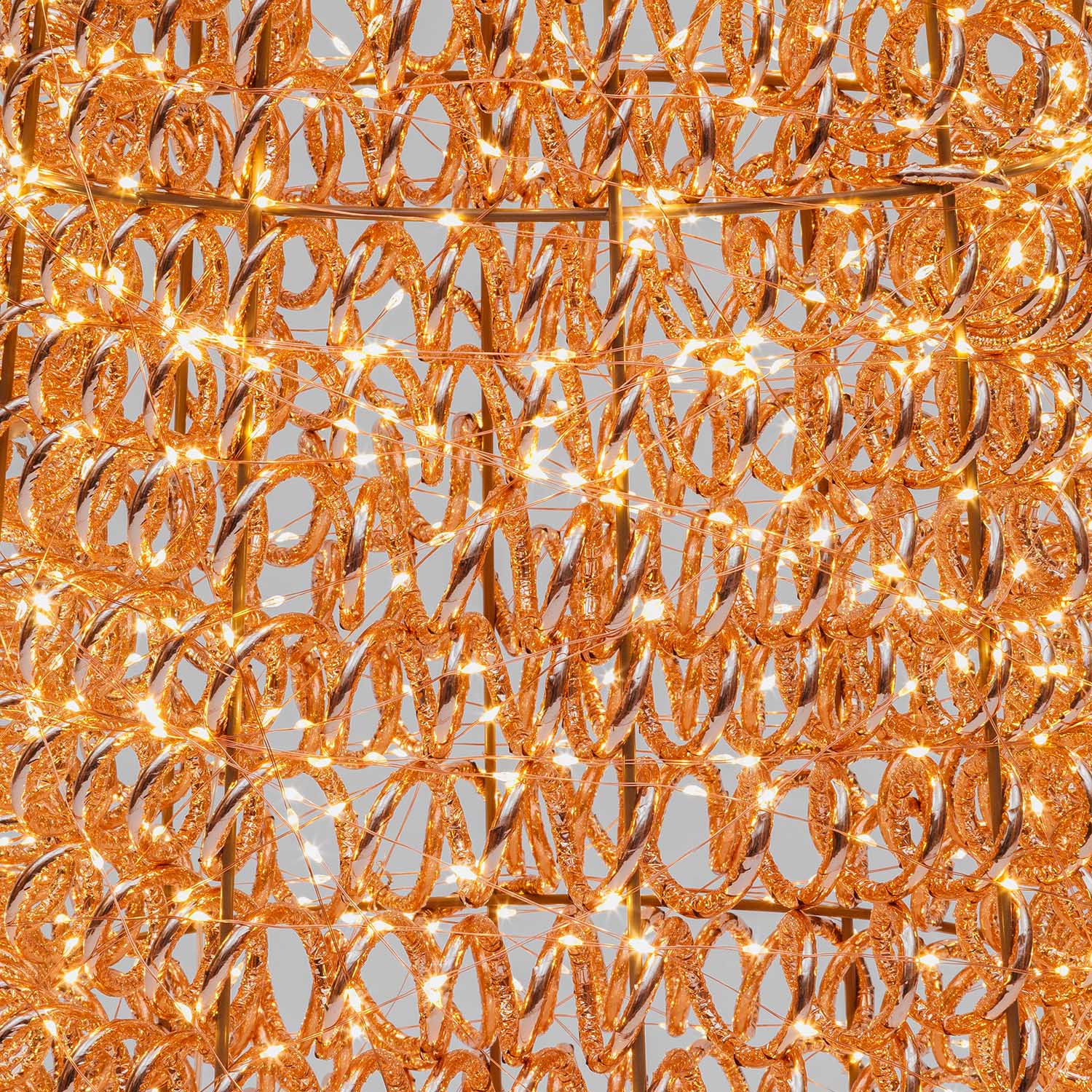 Set 2 coni in metallo 3D Rose Gold, filo a spirale, microled bianco caldo 4