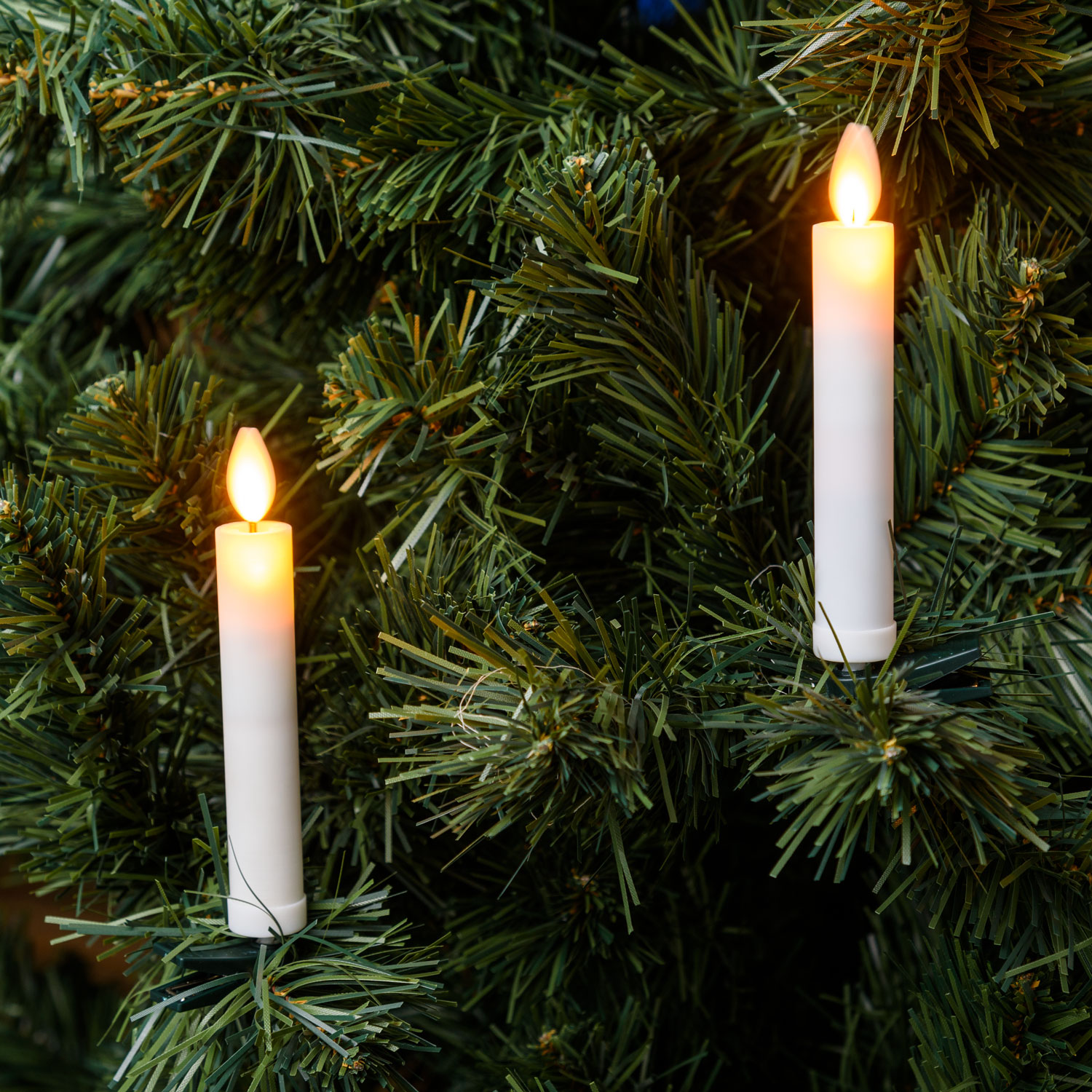 Set of 10 Battery Powered Tree candles, Moving Flame, Warm White Led 4 Set of 10 Battery Powered Tree candles, Moving Flame, Warm White Led 4