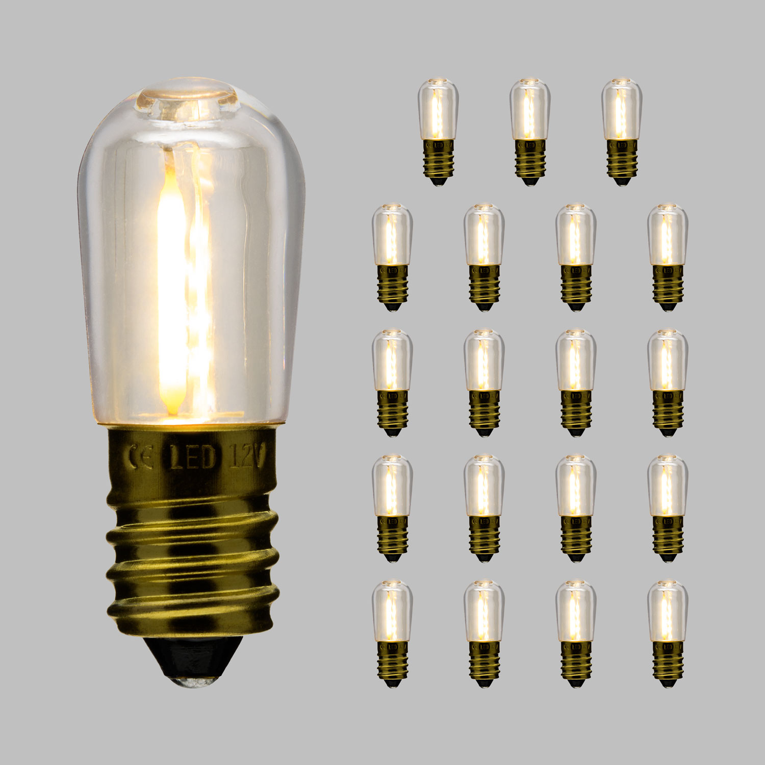 Set 20 E14 Plastic Blubs for Festoon Lights Set 20 E14 Plastic Blubs for Festoon Lights