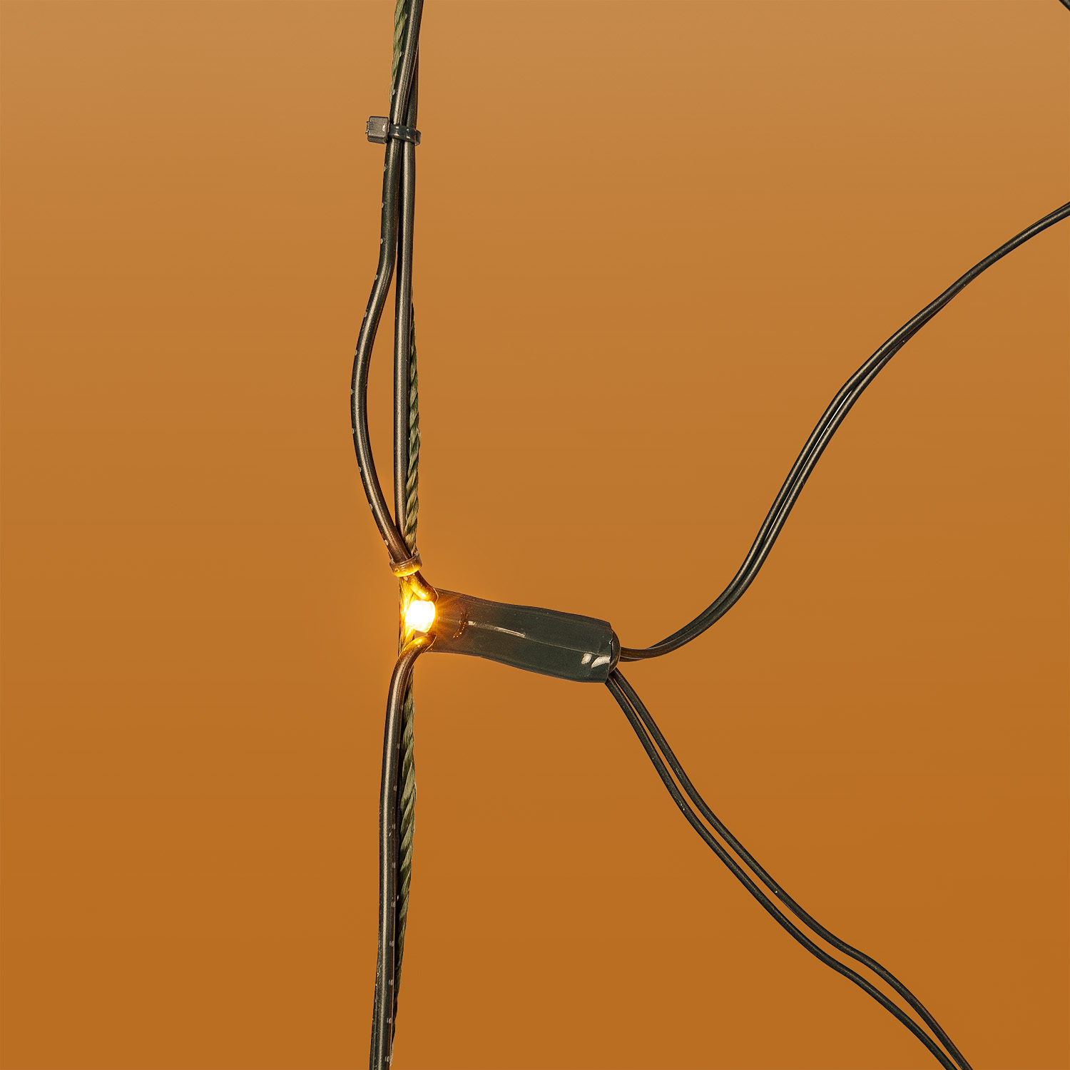 Rete Connect+ 2 x h. 1 m, 120 led bianco caldo, cavo verde, prolungabile 7