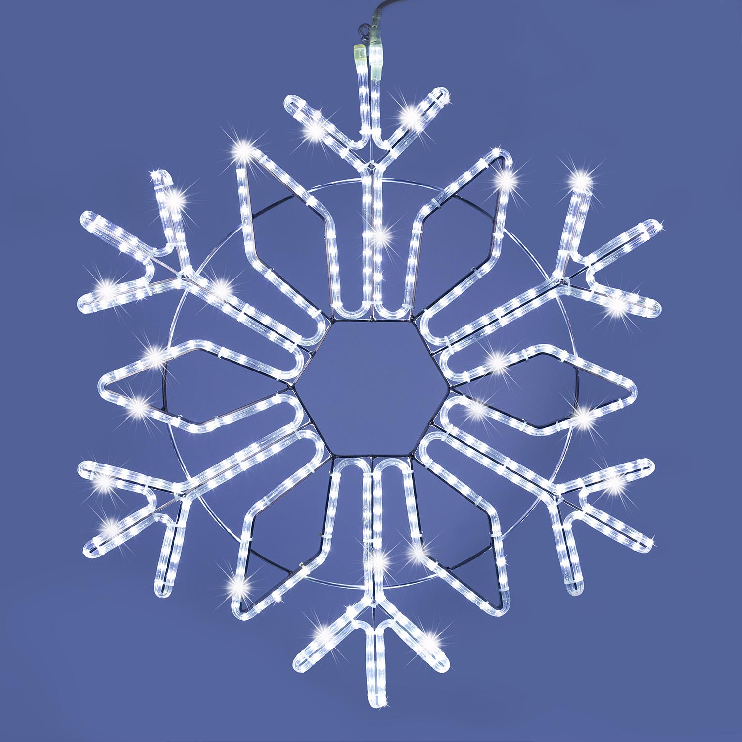 Copo de nieve de manguera luminosa, 87 x h 100 cm, 427 led blanco frío Copo de nieve de manguera luminosa, 87 x h 100 cm, 427 led blanco frío