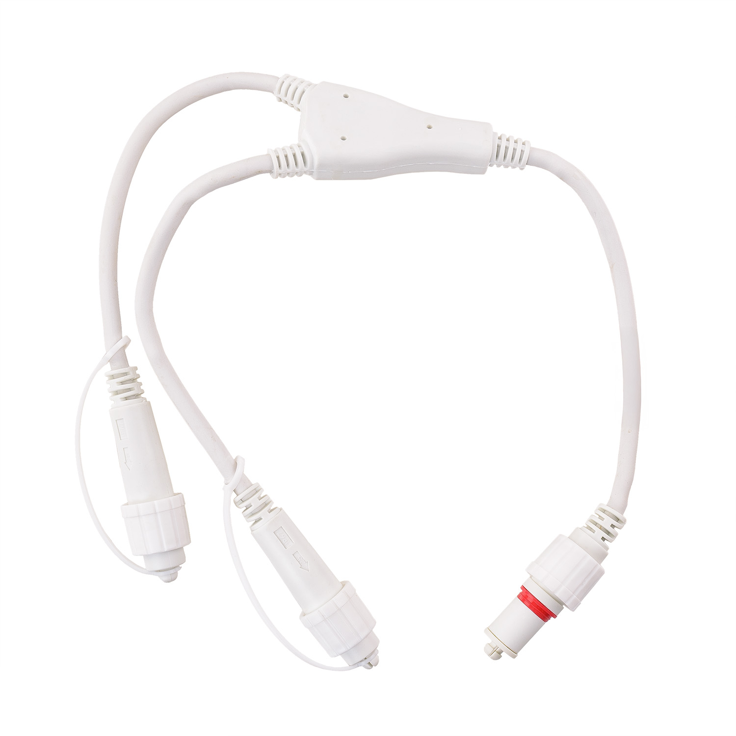 Connect ProLine 3P multi-connector with ground cable, 2 outputs, white rubber cable