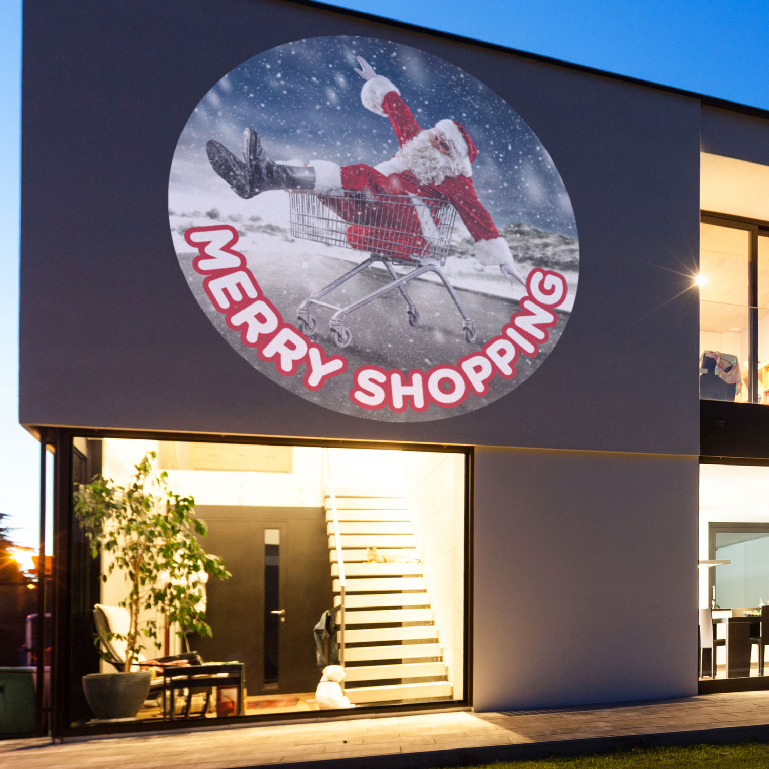 Gobo Weihnachtsmann auf dem Einkaufswagen Ø48-30 mm 2 Gobo Weihnachtsmann auf dem Einkaufswagen Ø48-30 mm 2