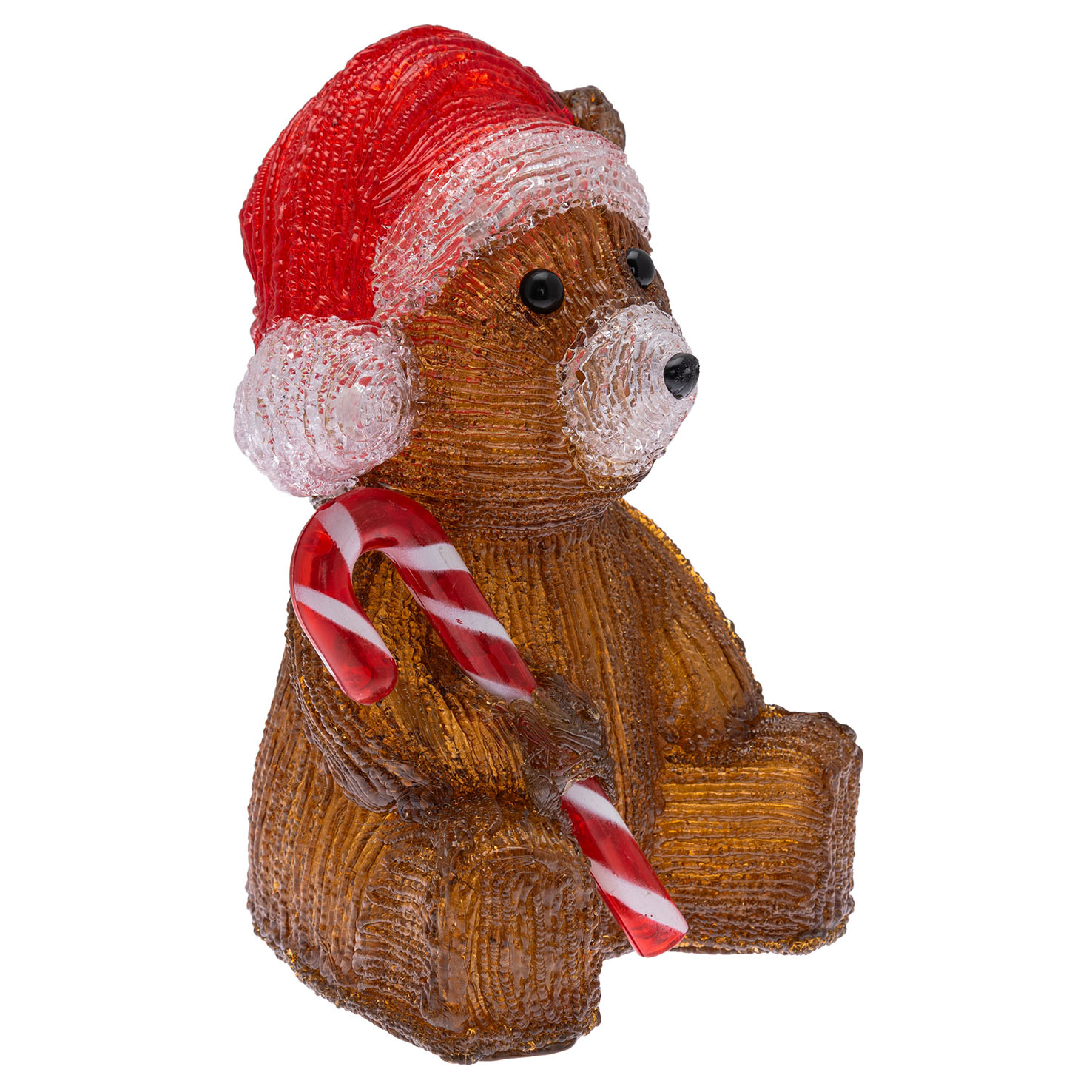 Battery-operated Christmas bear with Candy Cane, h 24 cm, 32 cold white LEDs 8 Battery-operated Christmas bear with Candy Cane, h 24 cm, 32 cold white LEDs 8