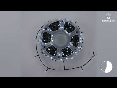 Guirnalda 50 m, 500 led Diamante Bubble blanco frío, cable verde 2