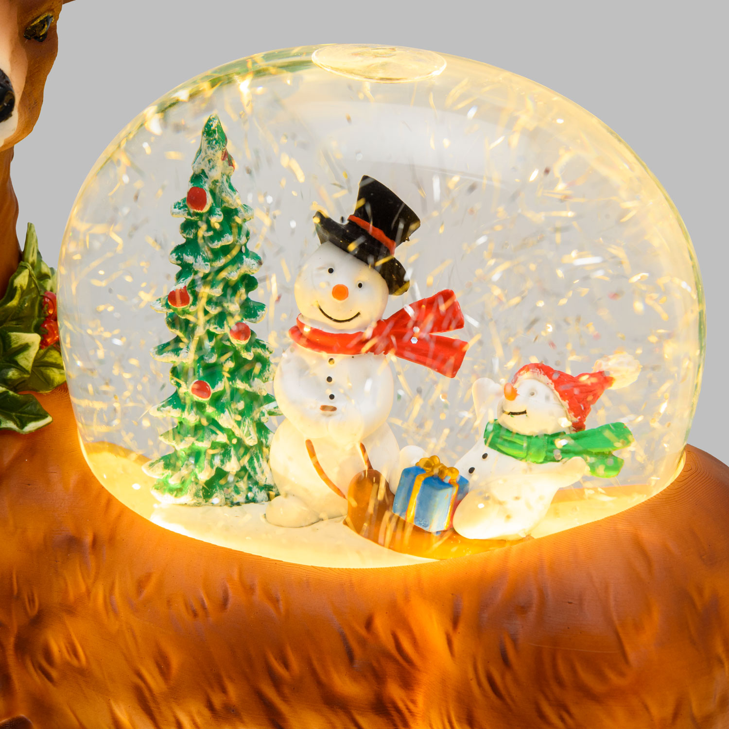 h 26 cm, Reindeer lantern with glitter snowfall, warm white led 9 h 26 cm, Reindeer lantern with glitter snowfall, warm white led 9