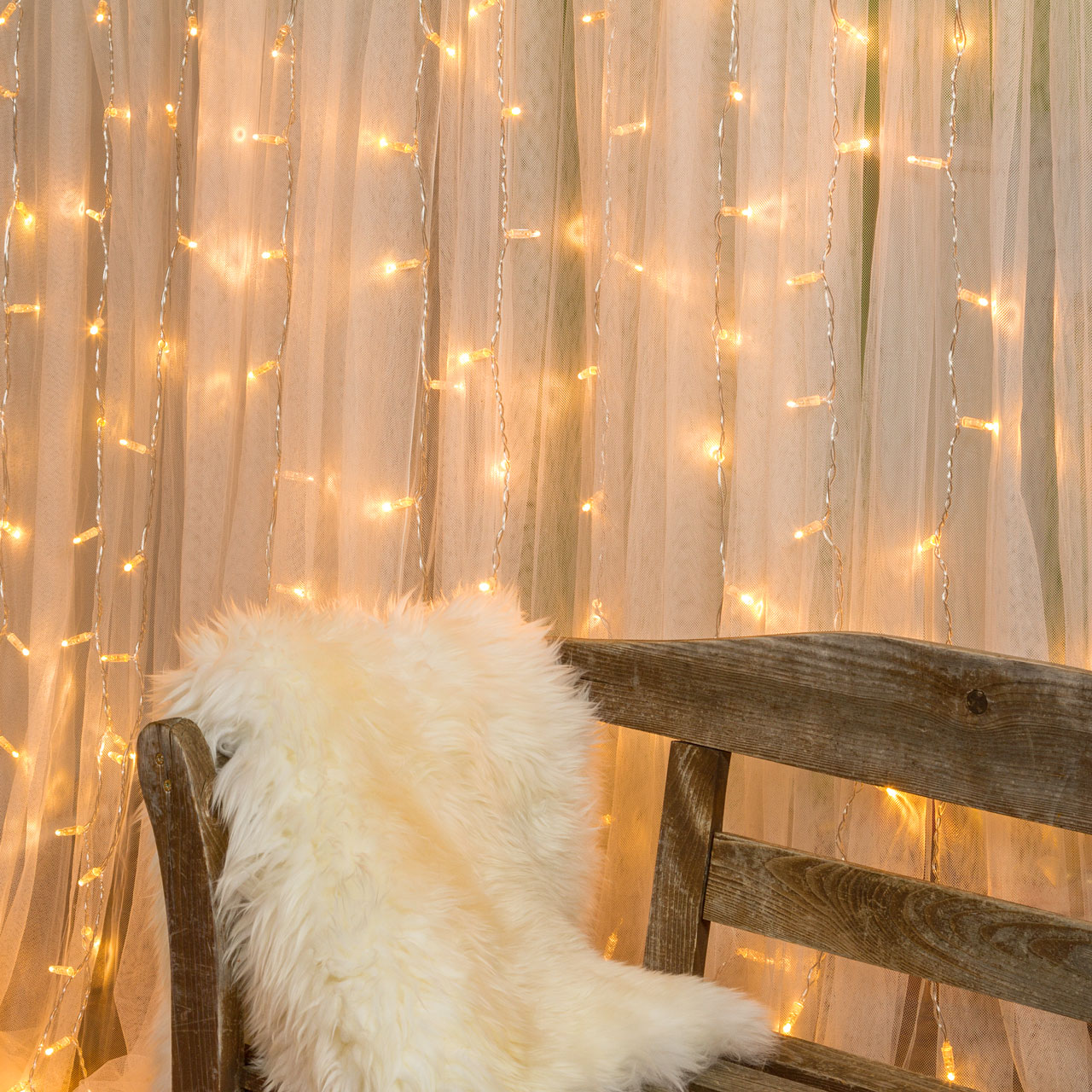 Lichtervorhang 1 x h 2 m, 96 Maxi LEDs warmweiß, transparentes Kabel, erweiterbar 5 Lichtervorhang 1 x h 2 m, 96 Maxi LEDs warmweiß, transparentes Kabel, erweiterbar 5