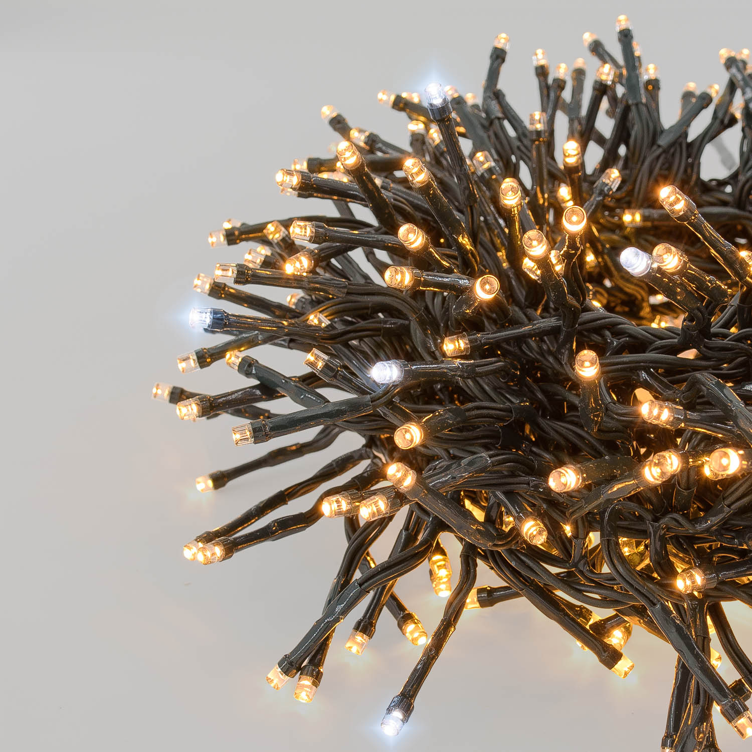 Catena Festone Connect+ 3 m, 300 led bianco caldo e bianco freddo, cavo verde, prolungabile 2