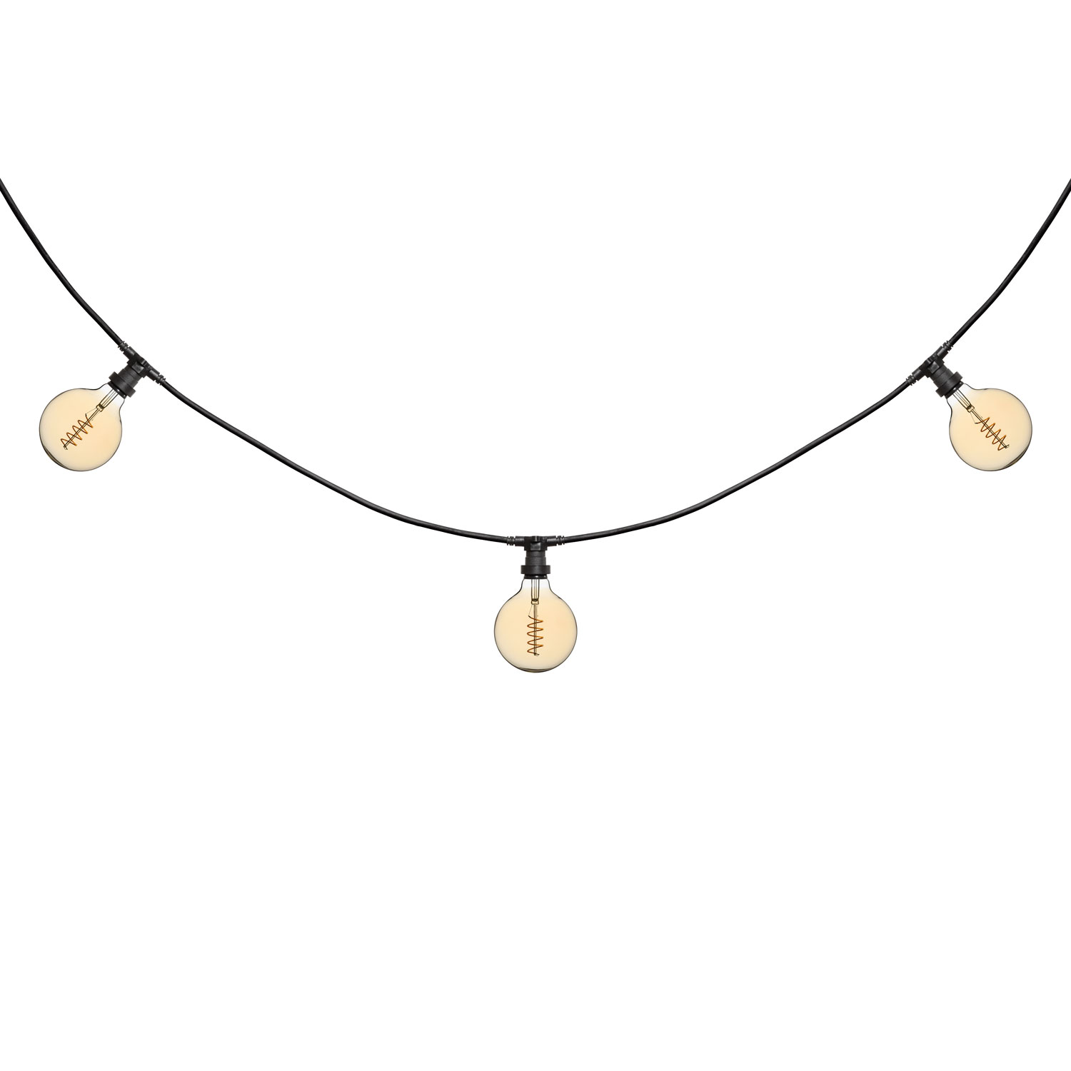 5m Lichterkette, 8 LED Globo Birnen 4 Watt Ø 125 mm, Spiral, schwarzes Kabel, erweiterbar 3 5m Lichterkette, 8 LED Globo Birnen 4 Watt Ø 125 mm, Spiral, schwarzes Kabel, erweiterbar 3