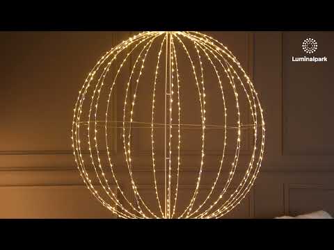 Esfera blanca 3D plegable, Ø 94 cm, microled blanco cálido y frío, uso interior 2 Esfera blanca 3D plegable, Ø 94 cm, microled blanco cálido y frío, uso interior 2