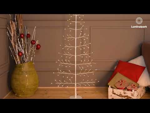 Árbol Rama de Tilo blanco 2D h 1,2 m, 114 microled, blanco cálido, uso interior 2