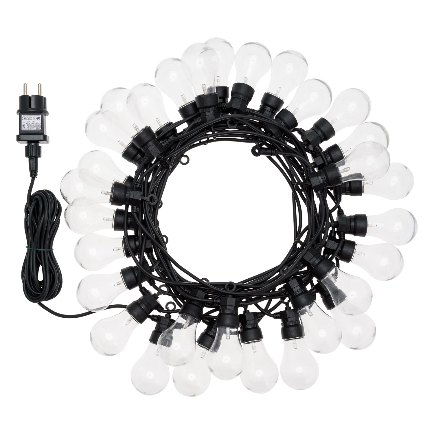 Catena 30 lampadine vintage led bianco caldo, Ø 50 mm 6 Catena 30 lampadine vintage led bianco caldo, Ø 50 mm 6