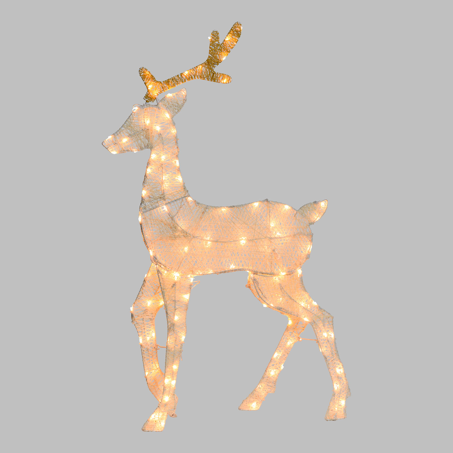 2D Light Cream & Brown Rentier h 105 cm, 120 LEDs Extra Warmweiß 2 2D Light Cream & Brown Rentier h 105 cm, 120 LEDs Extra Warmweiß 2