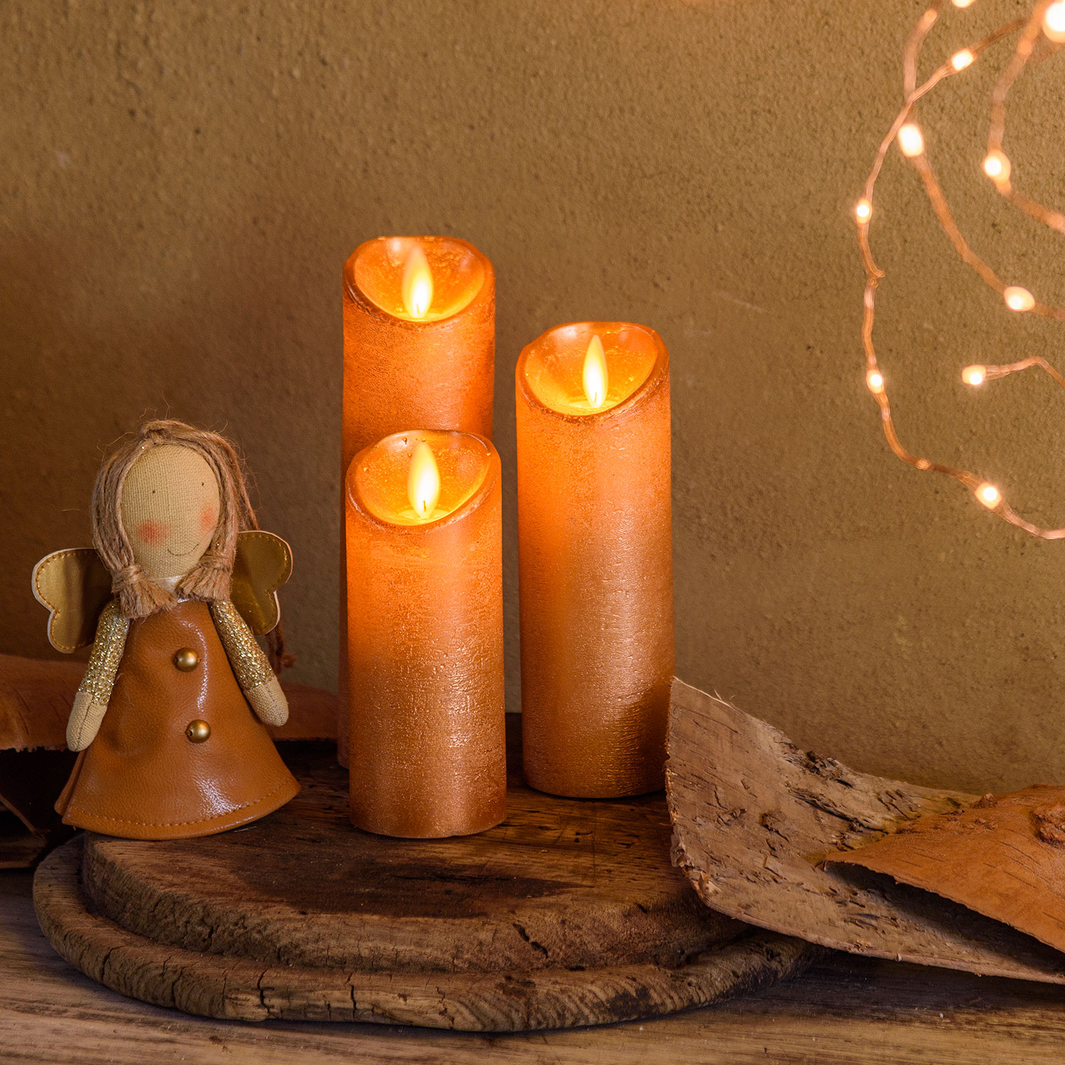 3er Set LED-Wachskerzen Ø 5 cm 7 3er Set LED-Wachskerzen Ø 5 cm 7