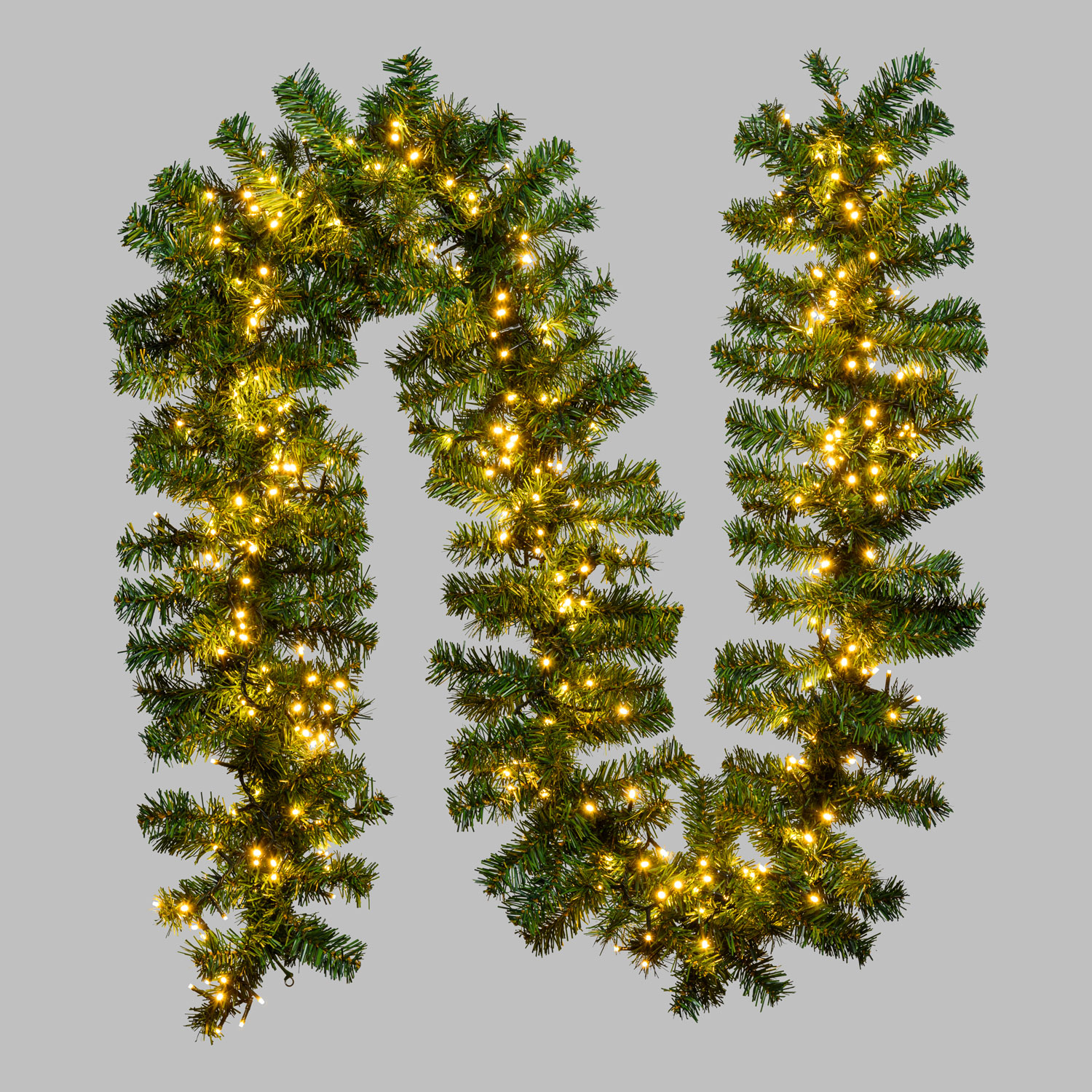 Cluster Tannengrüner Zweig 2,7 m, 400 warmweiße LEDs, ausziehbar
