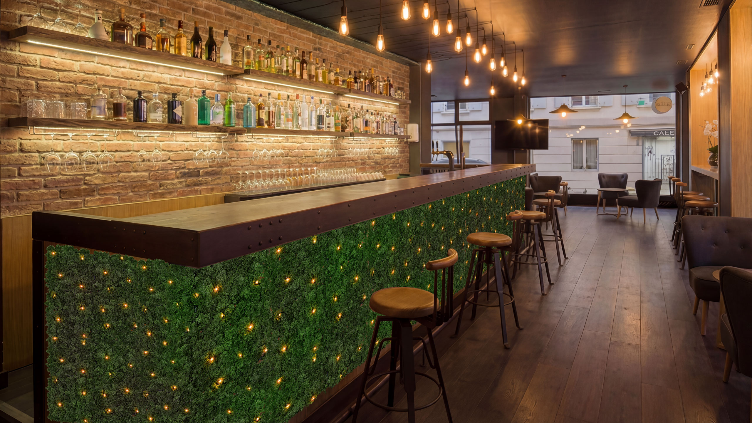 Green Wall Light installato in un ambiente interno