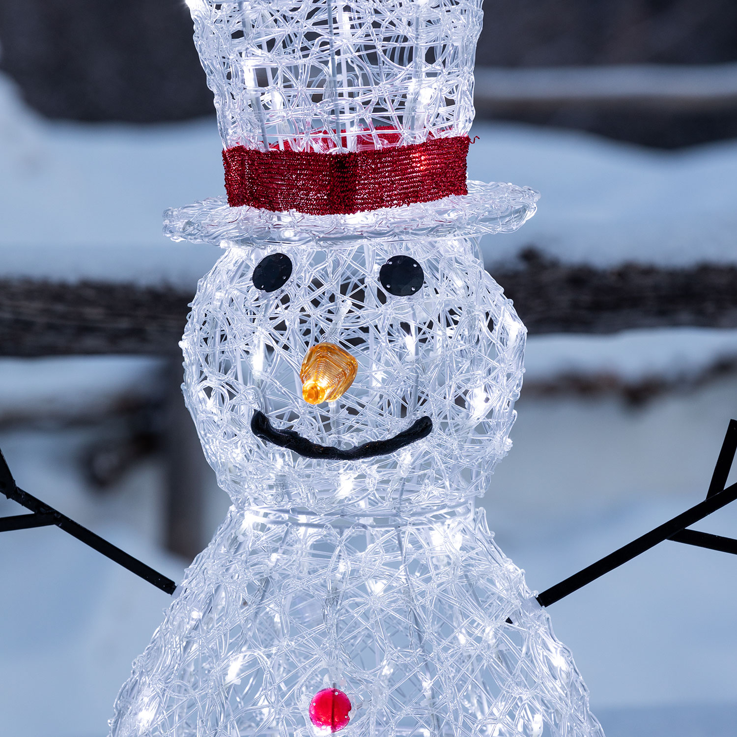 Schneemann weiches Akryl, 70 cm, 160 LEDs kaltweiß 7 Schneemann weiches Akryl, 70 cm, 160 LEDs kaltweiß 7