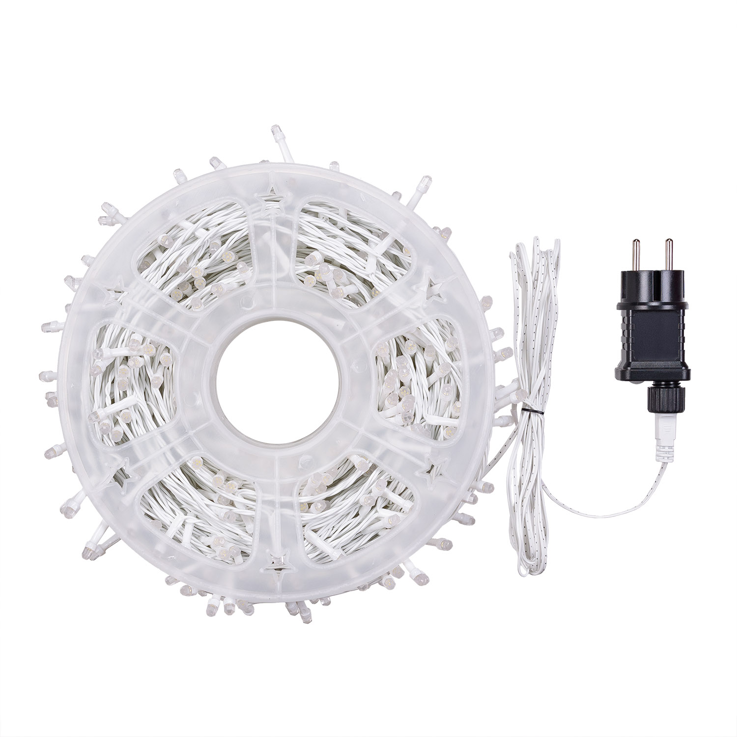 Catena 50 m, 500 led Diamante Bubble bianco caldo, cavo bianco 3