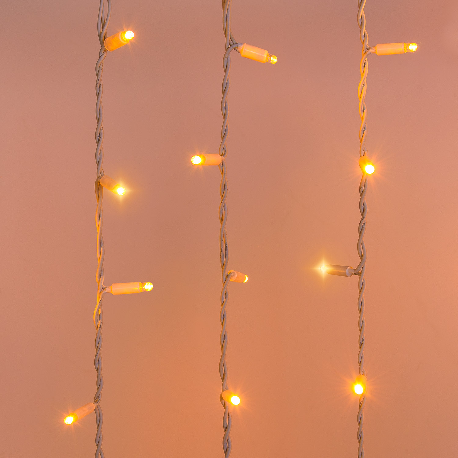 Cortina 2 x h 3 m, 480 maxiled blanco cálido, cable blanco, prolongable, IP67 7