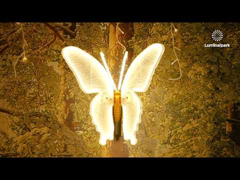 Papillon en tube ultralumineux, 40 cm, 244 led blanc chaud, avec mouvement des ailes 2