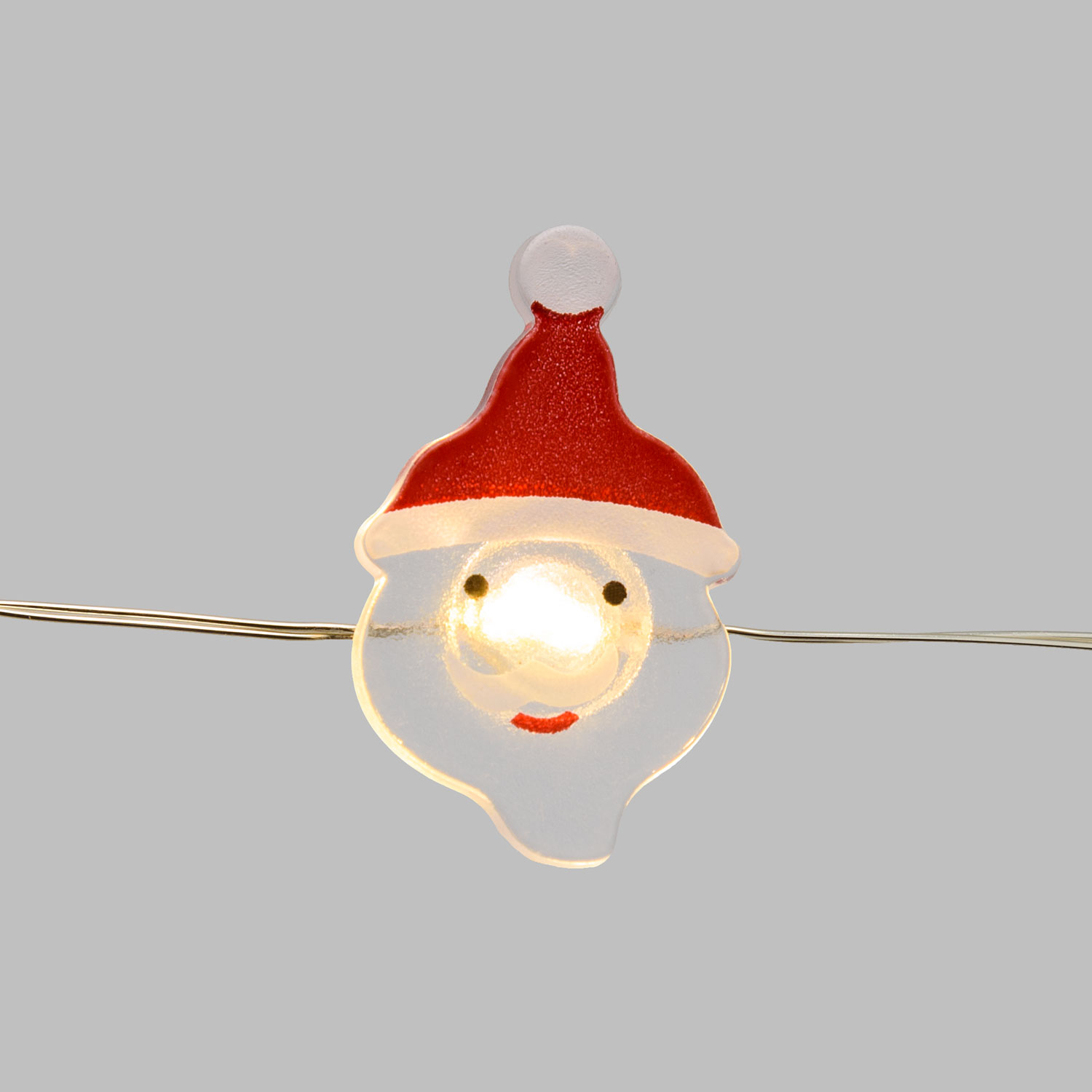Catena luminosa di 20 babbi natale, microled bianco caldo 7 Catena luminosa di 20 babbi natale, microled bianco caldo 7