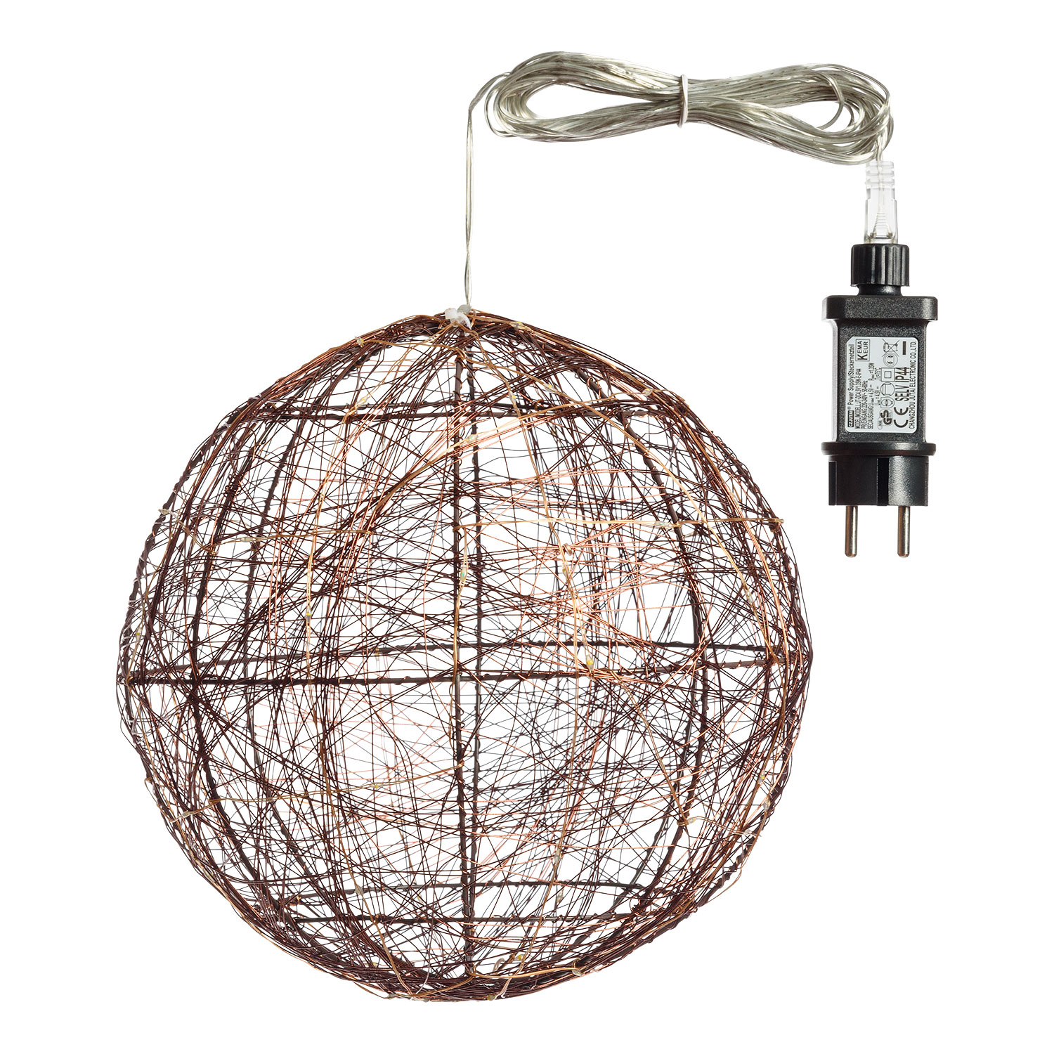 3D-Kupferkugel Ø 25 cm, 120 Micro LEDs warmweiß 2 3D-Kupferkugel Ø 25 cm, 120 Micro LEDs warmweiß 2