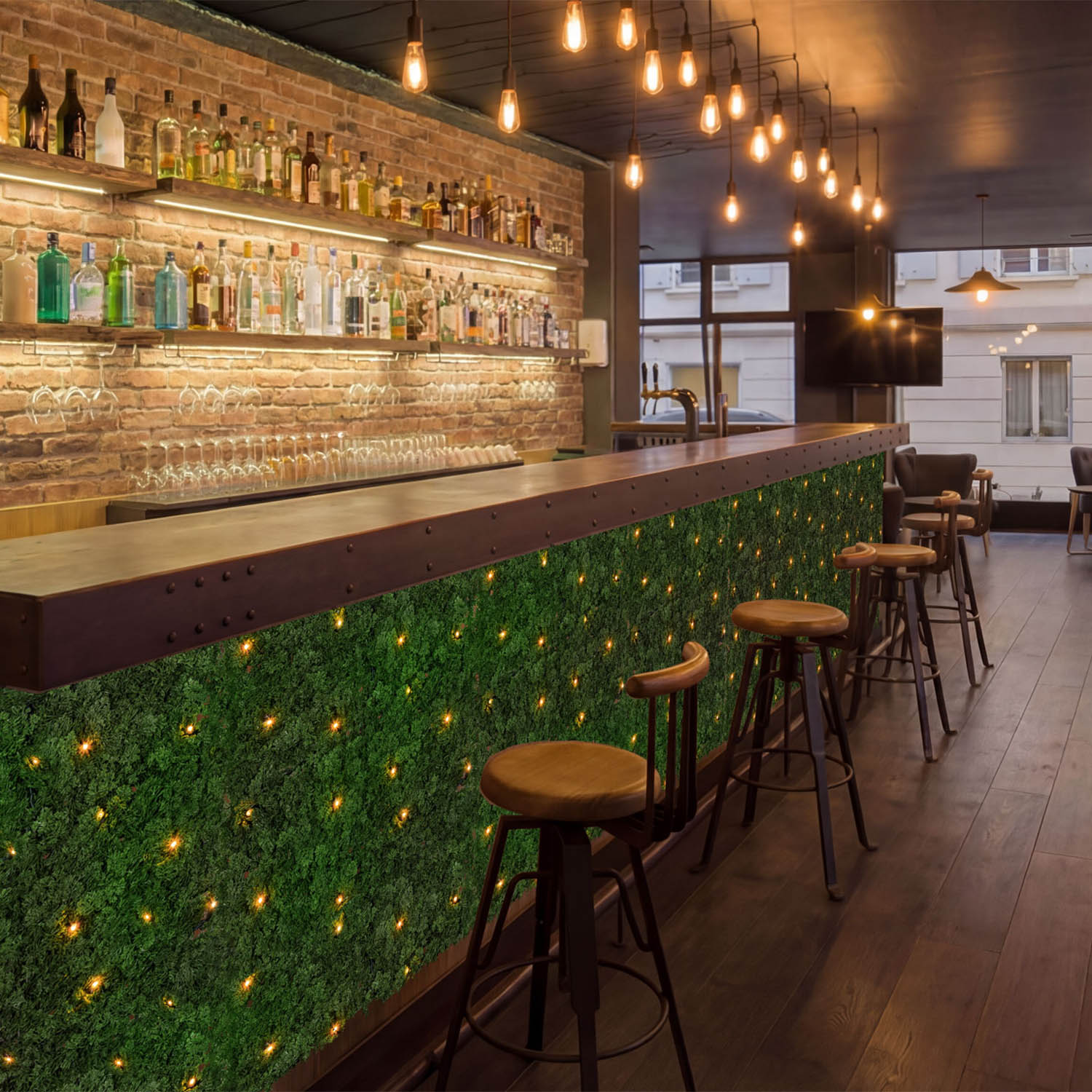 Panneau de Lichen artificiel vert forêt Green Wall Light, 16 Maxiled Dual Color blanc chaud 19