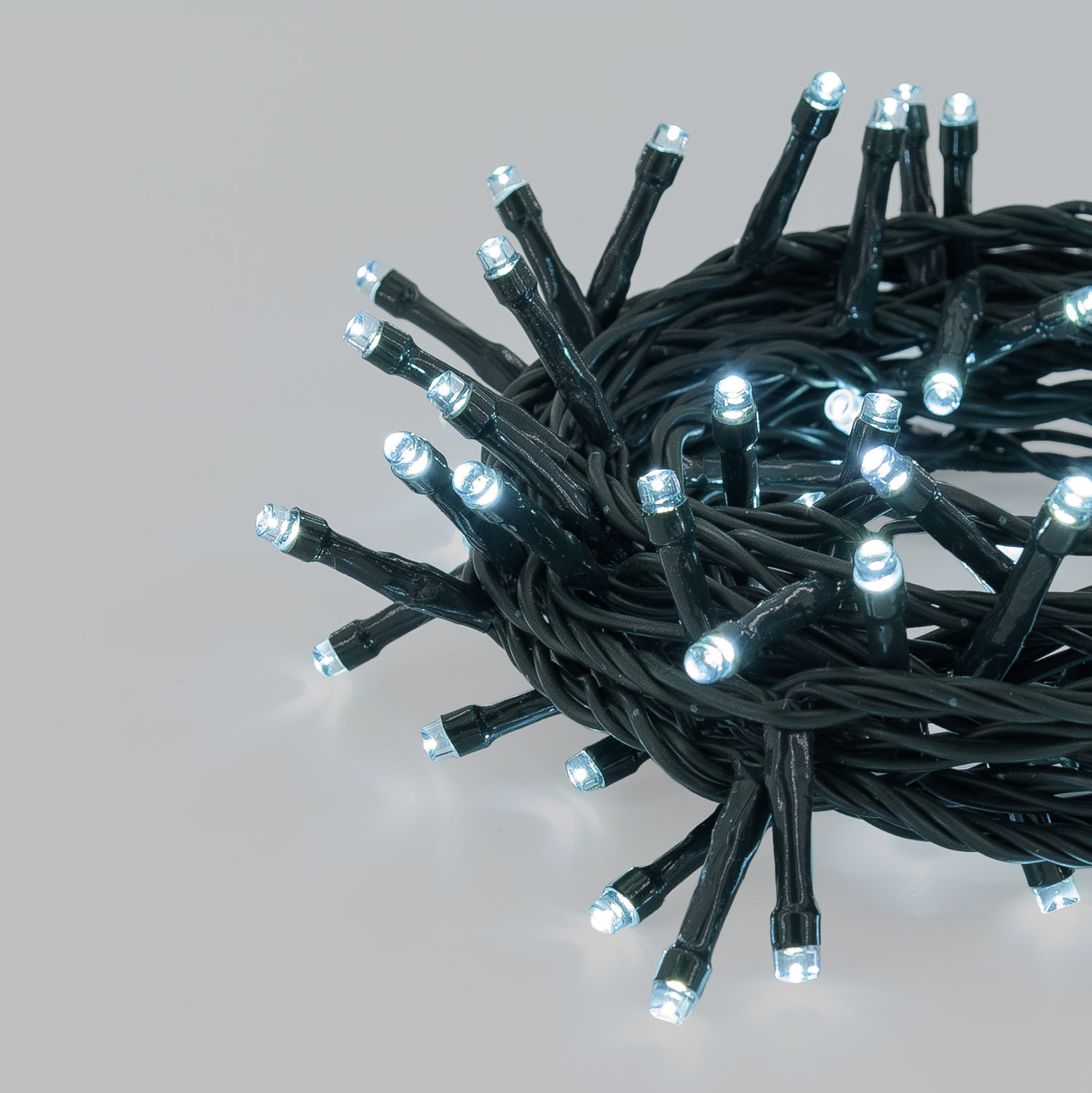 Guirnalda Connect+ 5 m, 100 led blanco frío, cable verde, prolongable 2