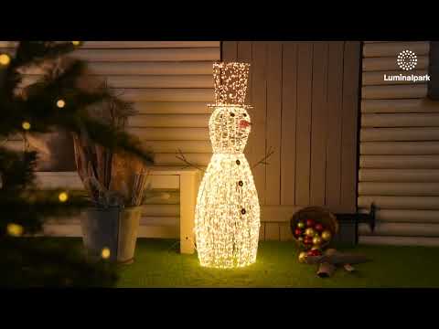 3D-Schneemann, H. 100 cm, 4700 Mikro-LEDs mit hoher Anzahl in Warmweiß und Kaltweiß
 2