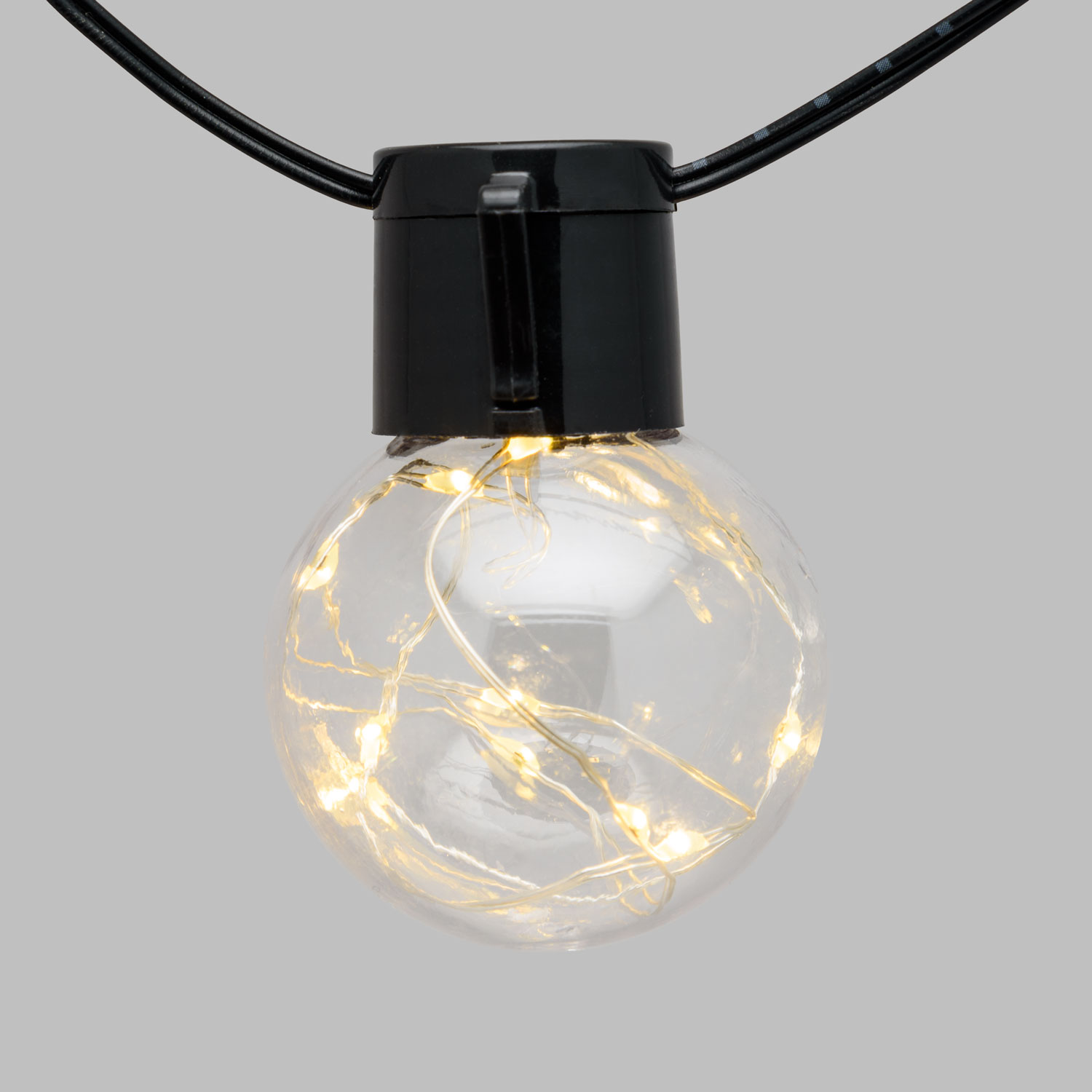 Guirnalda solar de 6 m, 15 bombillas transparentes globo Ø 50 mm, microled blanco cálido 2 Guirnalda solar de 6 m, 15 bombillas transparentes globo Ø 50 mm, microled blanco cálido 2