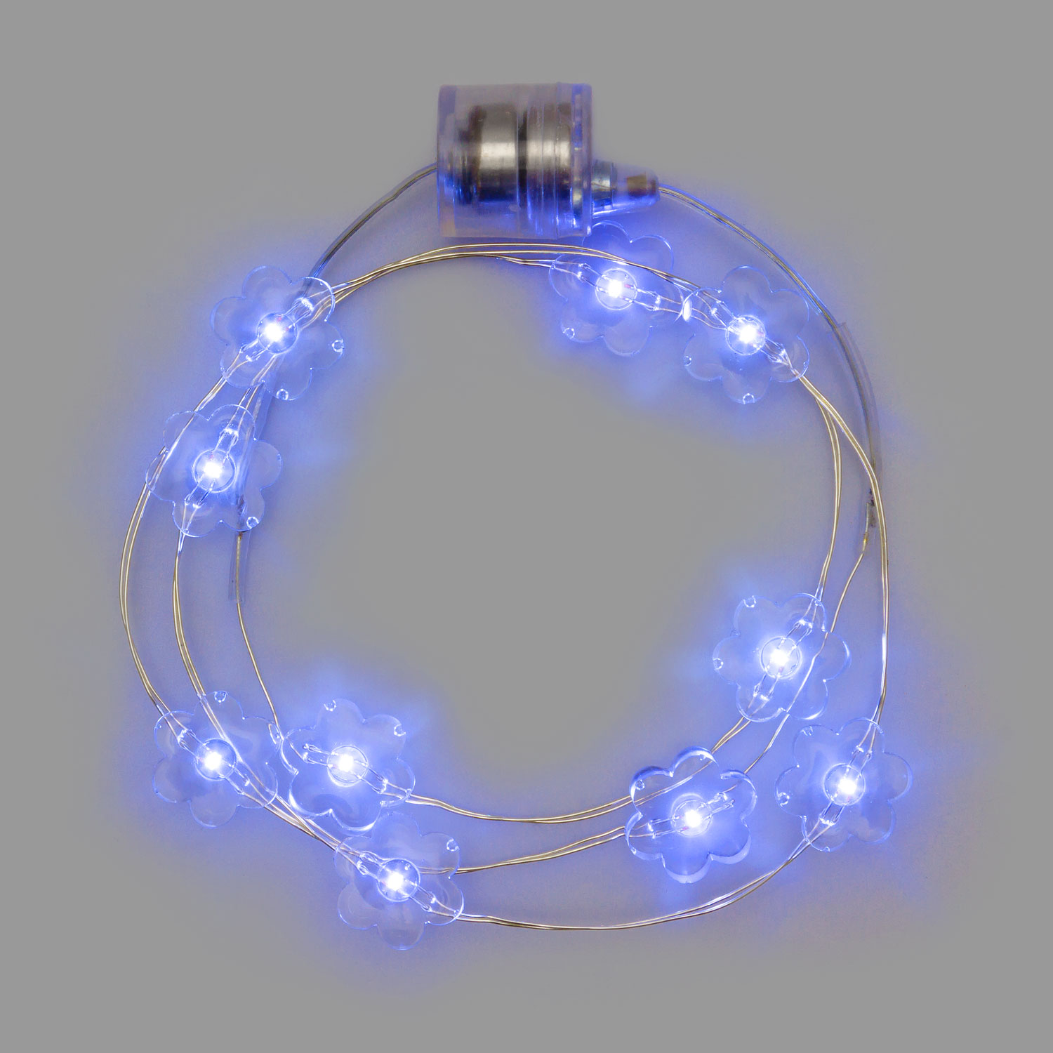 Collana Brilly 10 fiori led blu Collana Brilly 10 fiori led blu