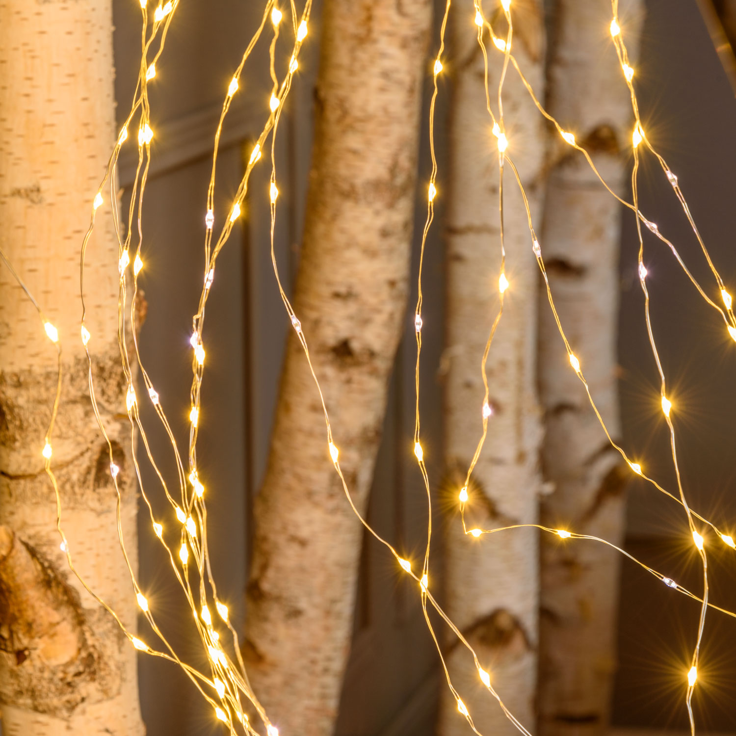 4m 1200 Warm White and White MicroLEDs Cascade of Light with 15 falls, Silver Metal Wire 7 4m 1200 Warm White and White MicroLEDs Cascade of Light with 15 falls, Silver Metal Wire 7