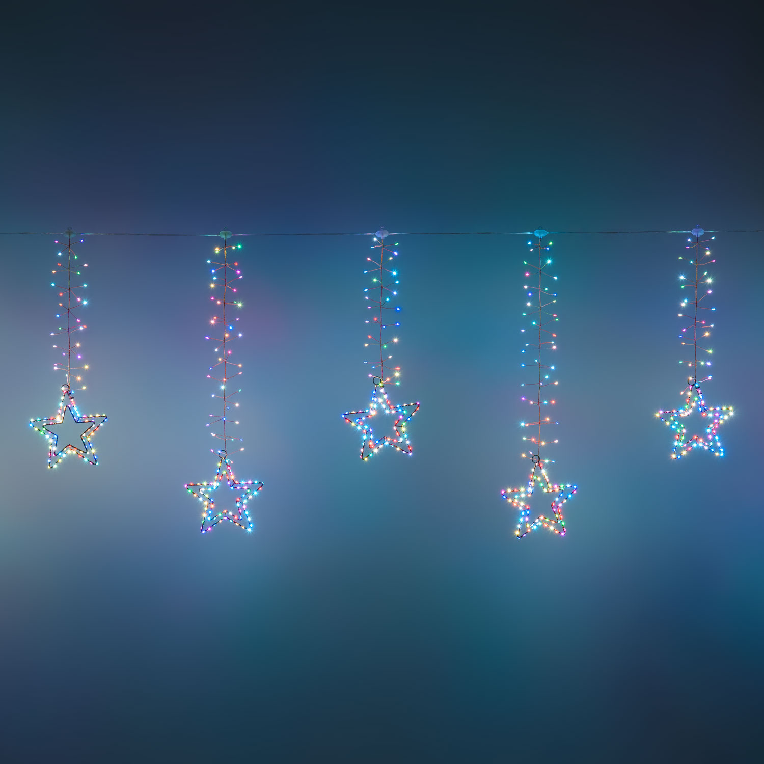Eisregen Lichterkette mit Sternen, 3,7 x h 0,8 m, 950 MicroLEDS RGB Multiflash 4 Eisregen Lichterkette mit Sternen, 3,7 x h 0,8 m, 950 MicroLEDS RGB Multiflash 4