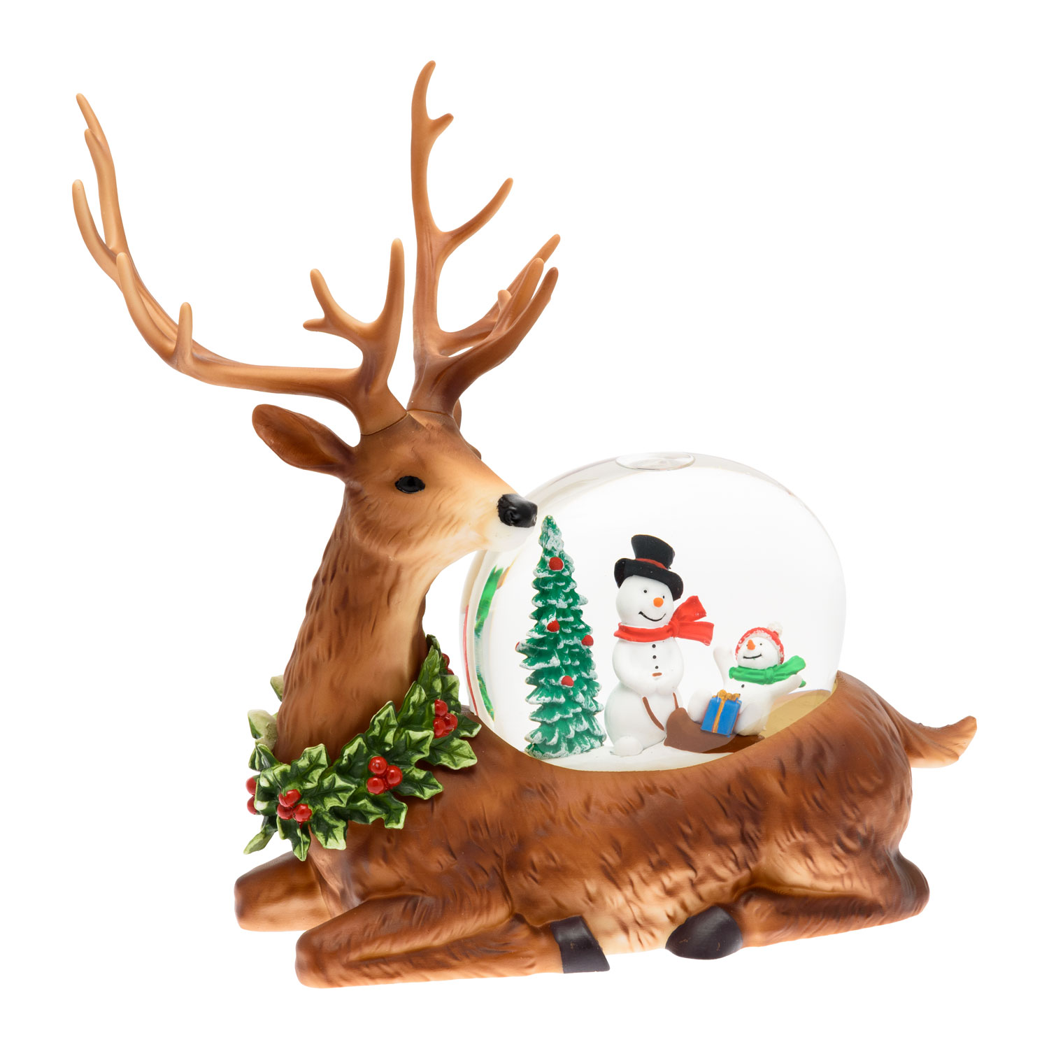 h 26 cm, Reindeer lantern with glitter snowfall, warm white led 4 h 26 cm, Reindeer lantern with glitter snowfall, warm white led 4