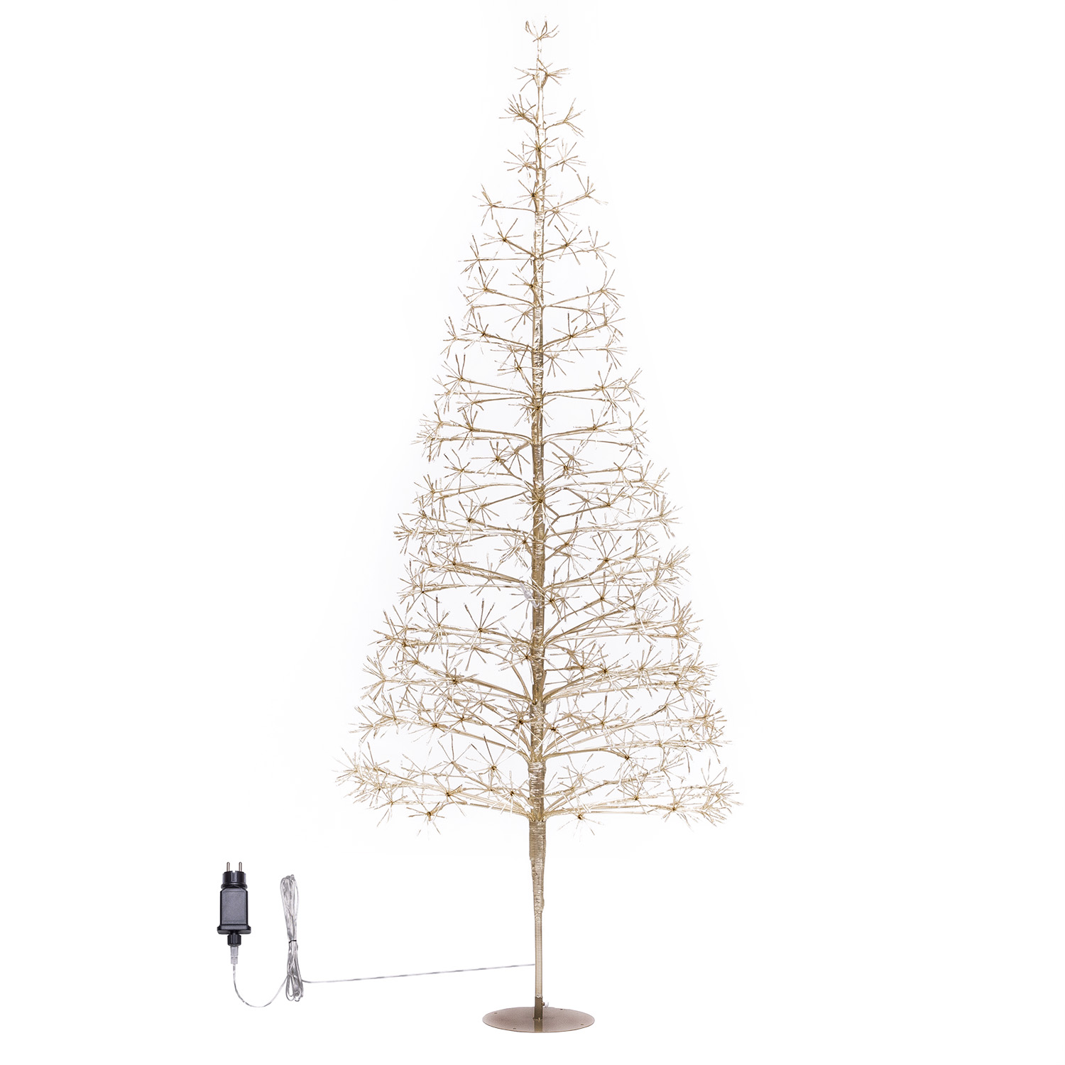 Albero Conico Champagne, h 2,7 m, 1810 led bianco caldo 6