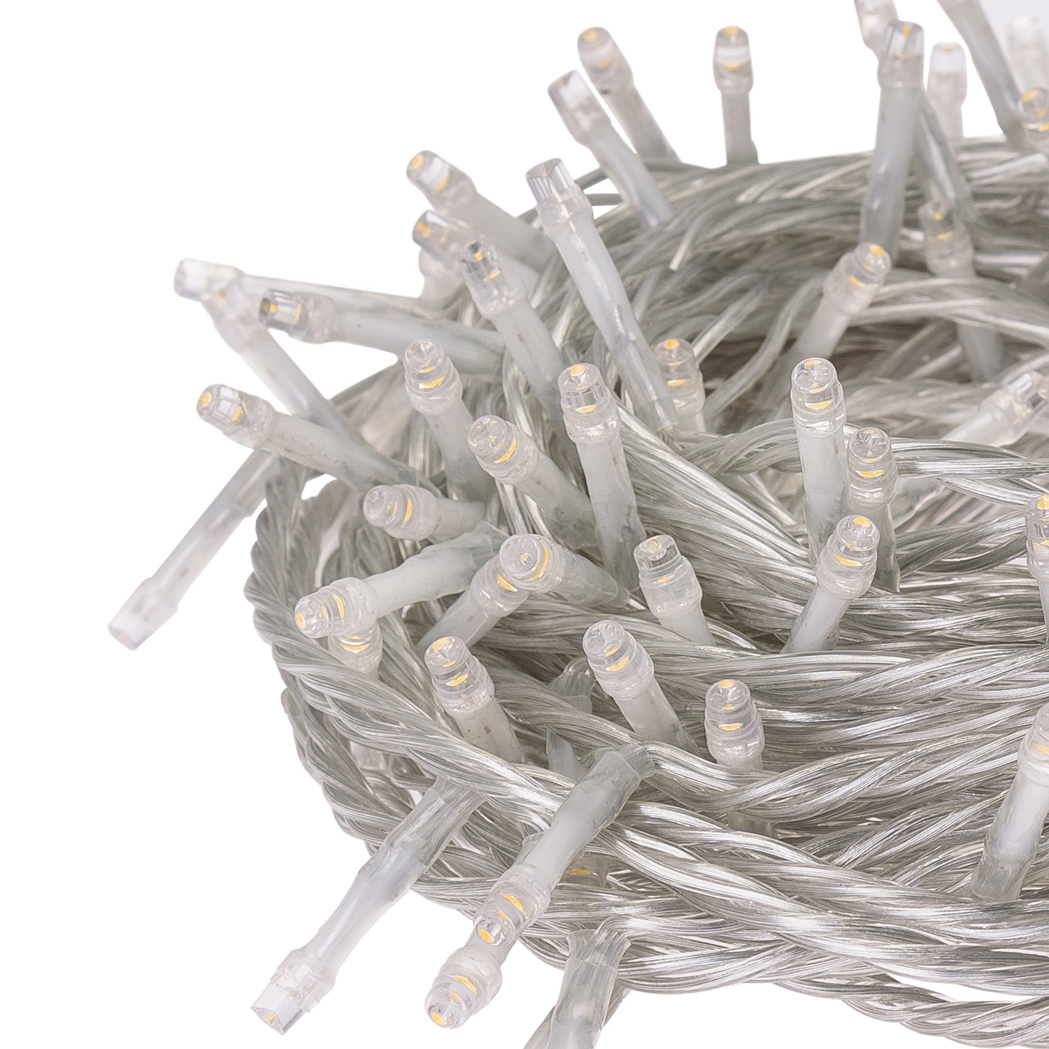 12m Warm White Connect+ String Lights, 120 LEDs, transparent cable, connectable 4