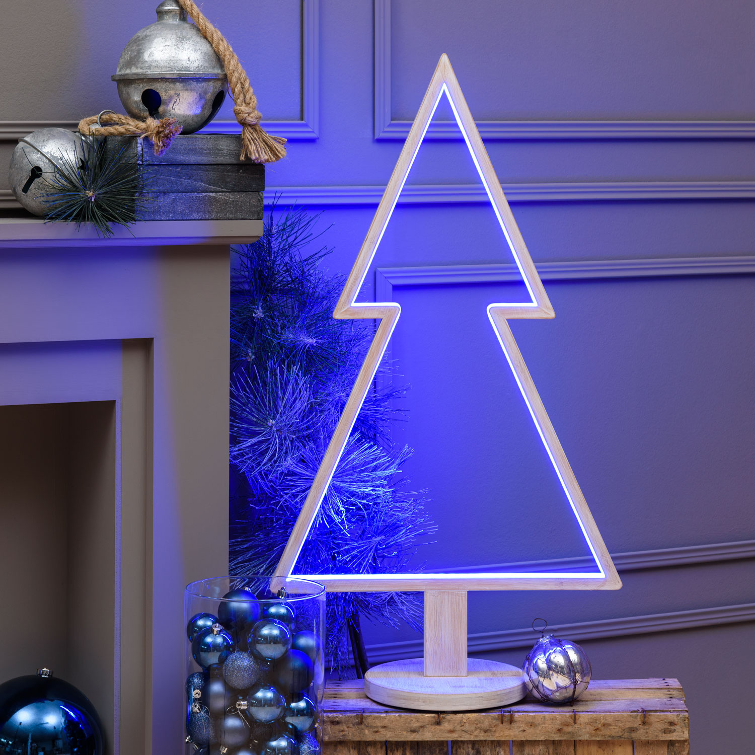 Sapin de Noël avec base en bois blanchi, 90 cm, led RGB et Blanc Chaud 7 Sapin de Noël avec base en bois blanchi, 90 cm, led RGB et Blanc Chaud 7