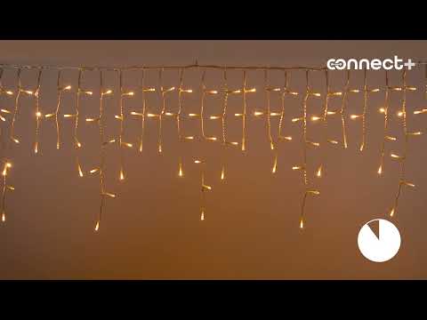 Stalattite Connect+ 5 x h 0,36 m, 400 led bianco caldo, cavo trasparente, prolungabile 2