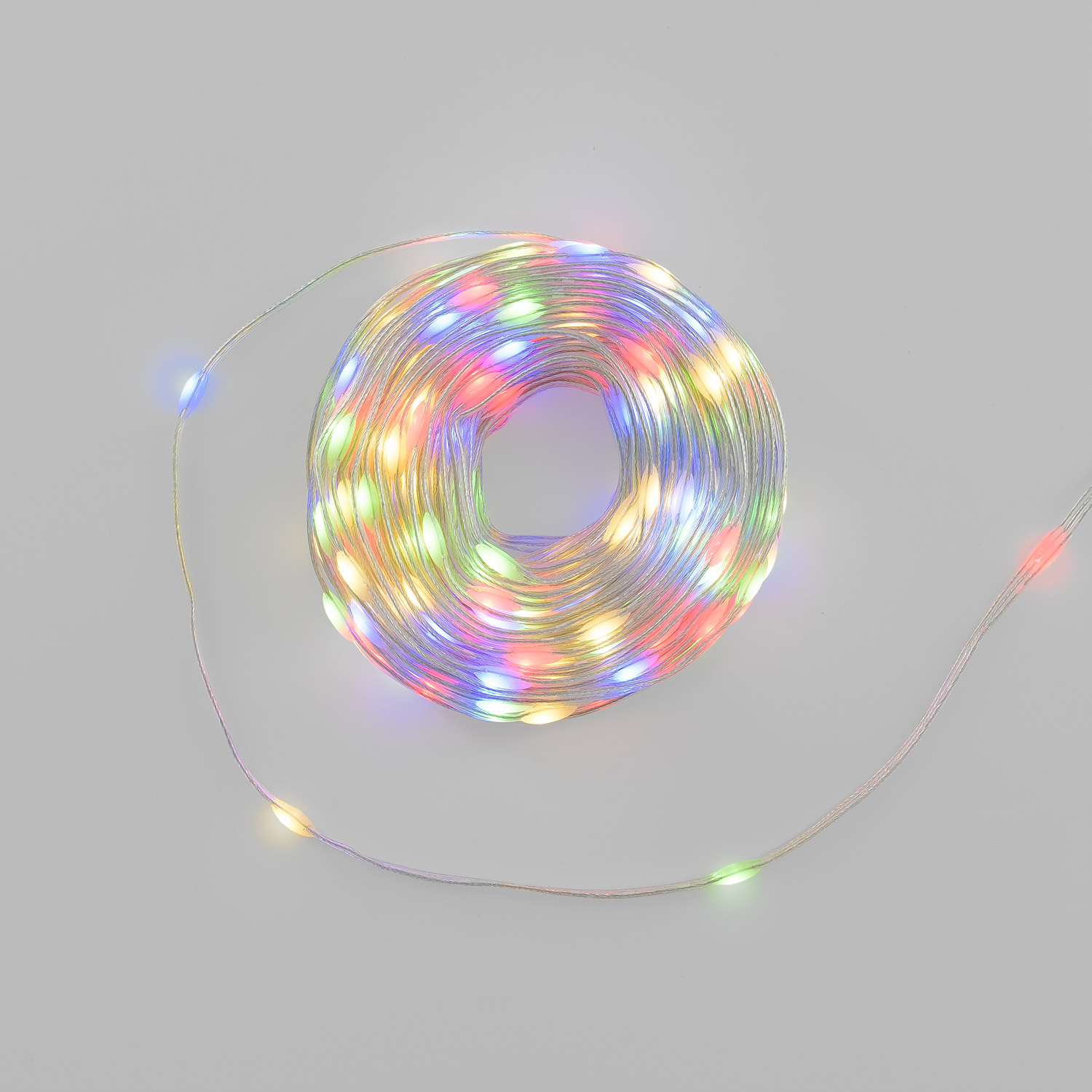 Catena 20 m, 200 Gocce di Luce Dual Color, led bianco caldo e multicolor, cavo trasparente 2