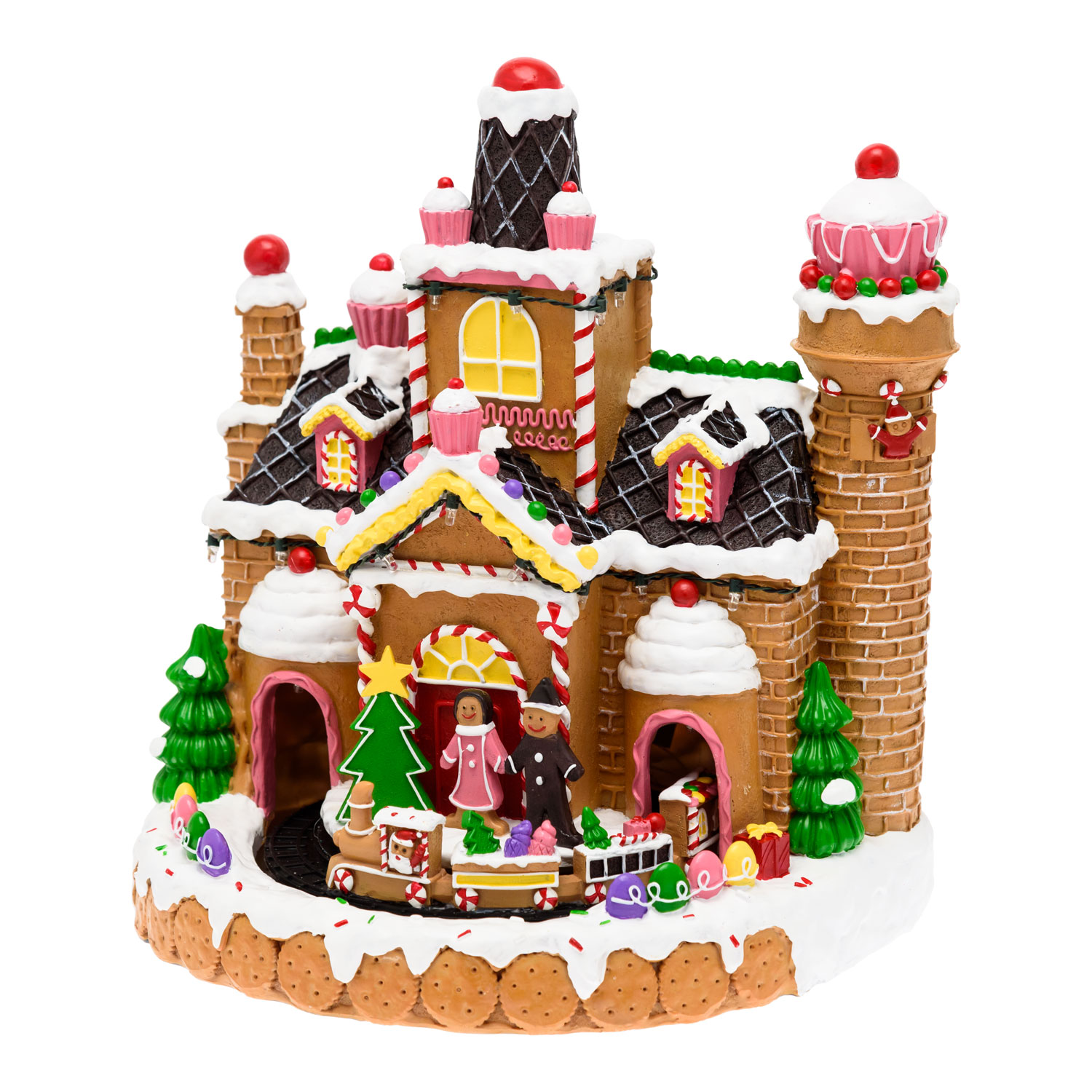 Villaggio di Natale, Candy Village con Trenino in movimento, h 28 cm, musiche natalizie 3 Villaggio di Natale, Candy Village con Trenino in movimento, h 28 cm, musiche natalizie 3