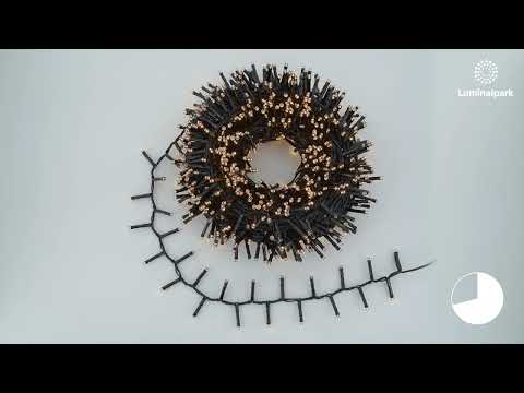 Guirlande Ruban de Lumière 20,5 m, détecteur de mouvement, 1000 miniled blanc chaud, câble noir 2