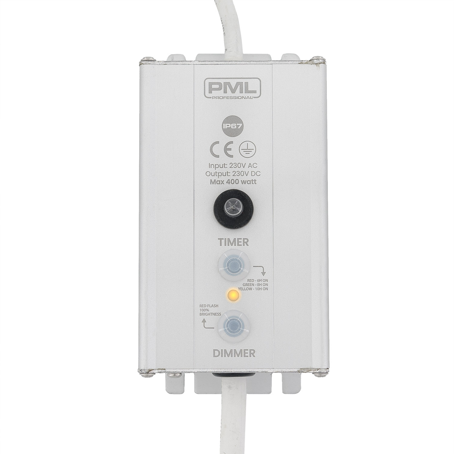 Dimmer and timer for PML decorations, IP67, max 400 Watts, white cable 4 Dimmer and timer for PML decorations, IP67, max 400 Watts, white cable 4