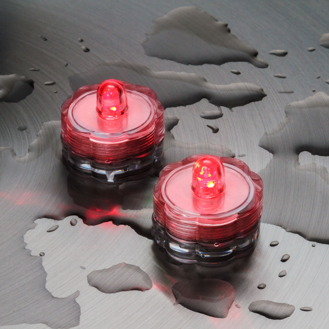 2 LED-Teelichter mit Batterie, rot 1 2 LED-Teelichter mit Batterie, rot 1