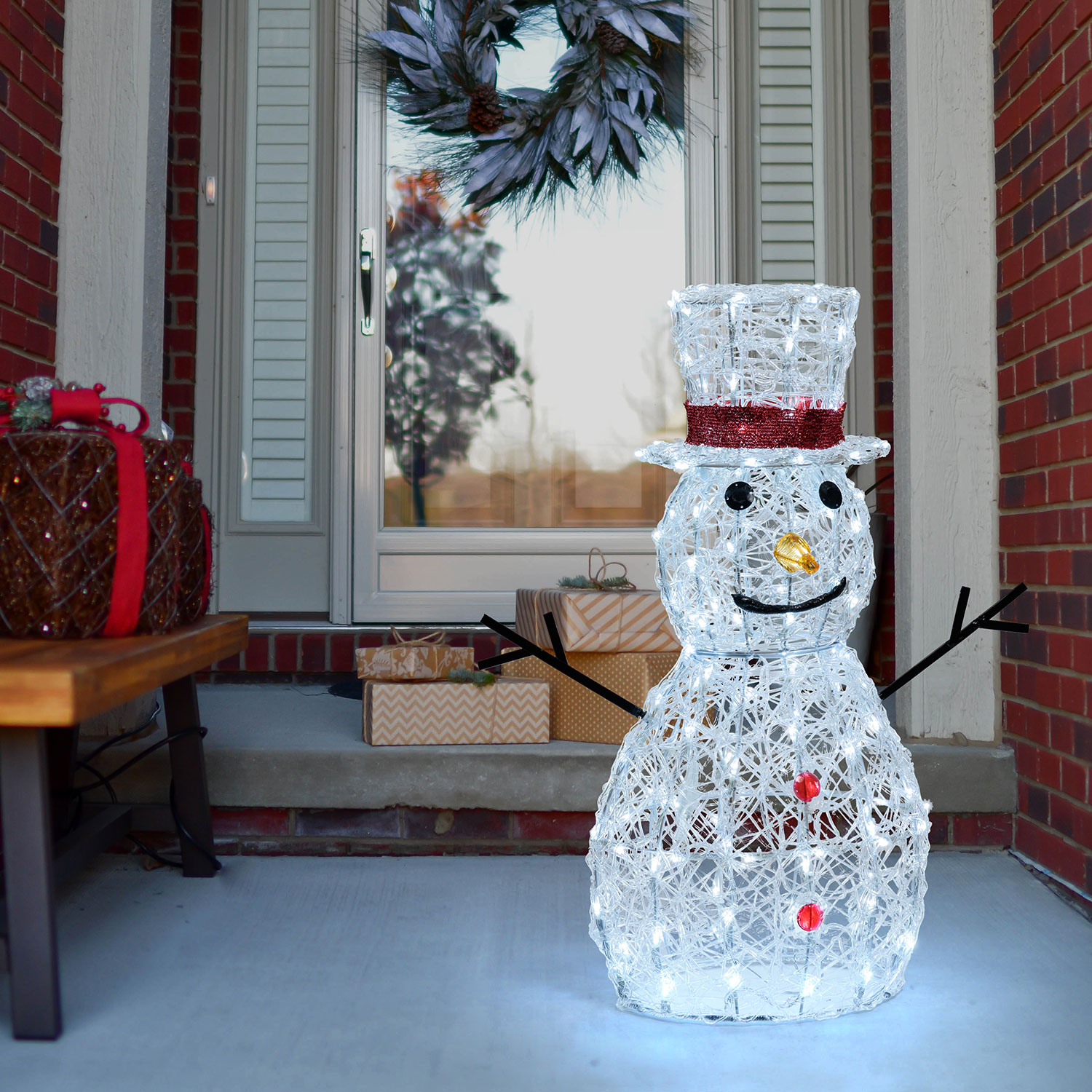 Schneemann weiches Akryl, 70 cm, 160 LEDs kaltweiß 8 Schneemann weiches Akryl, 70 cm, 160 LEDs kaltweiß 8