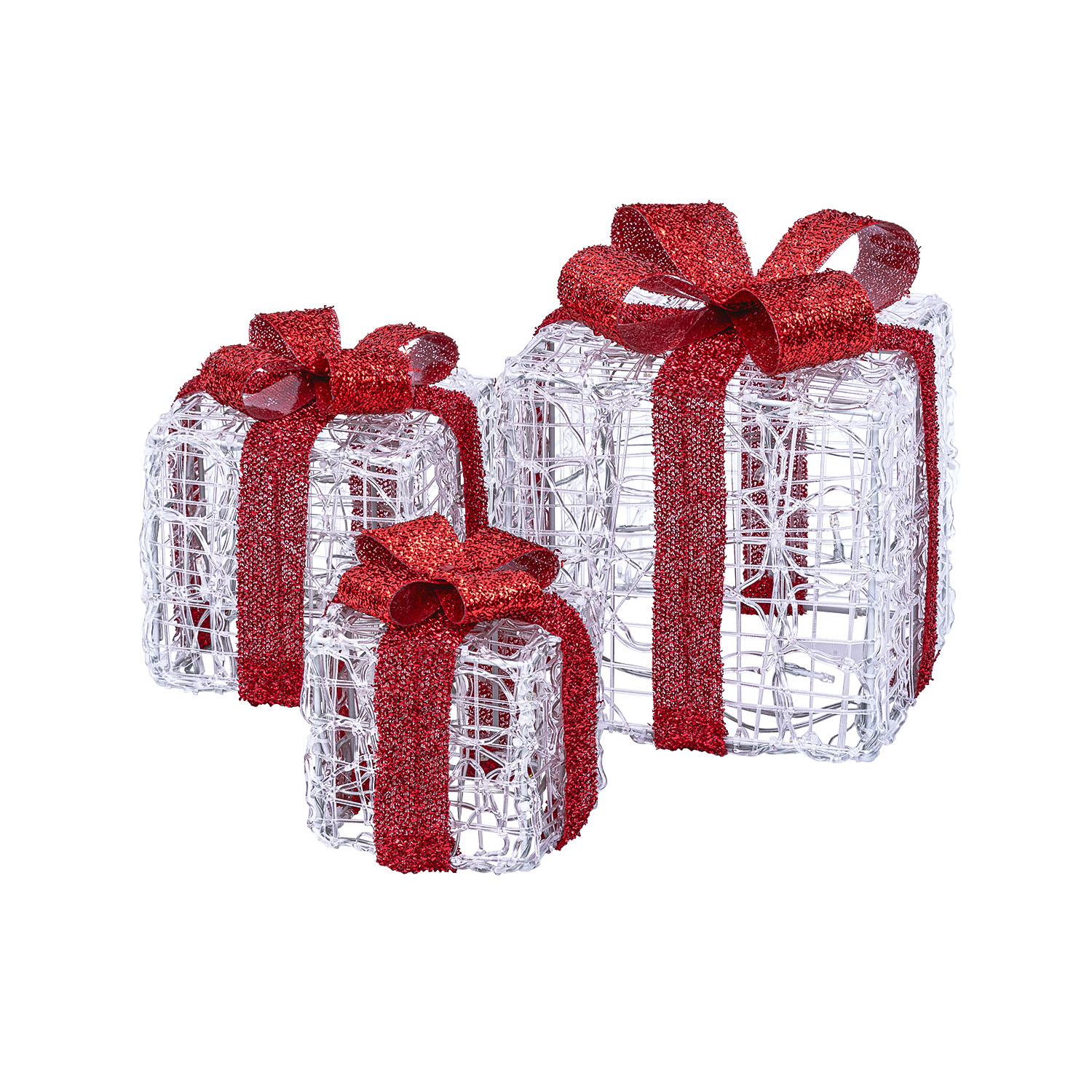 Set 3 Pacchi Regalo in acrilico, 120 Dual Color LED bianco caldo e bianco freddo  2
