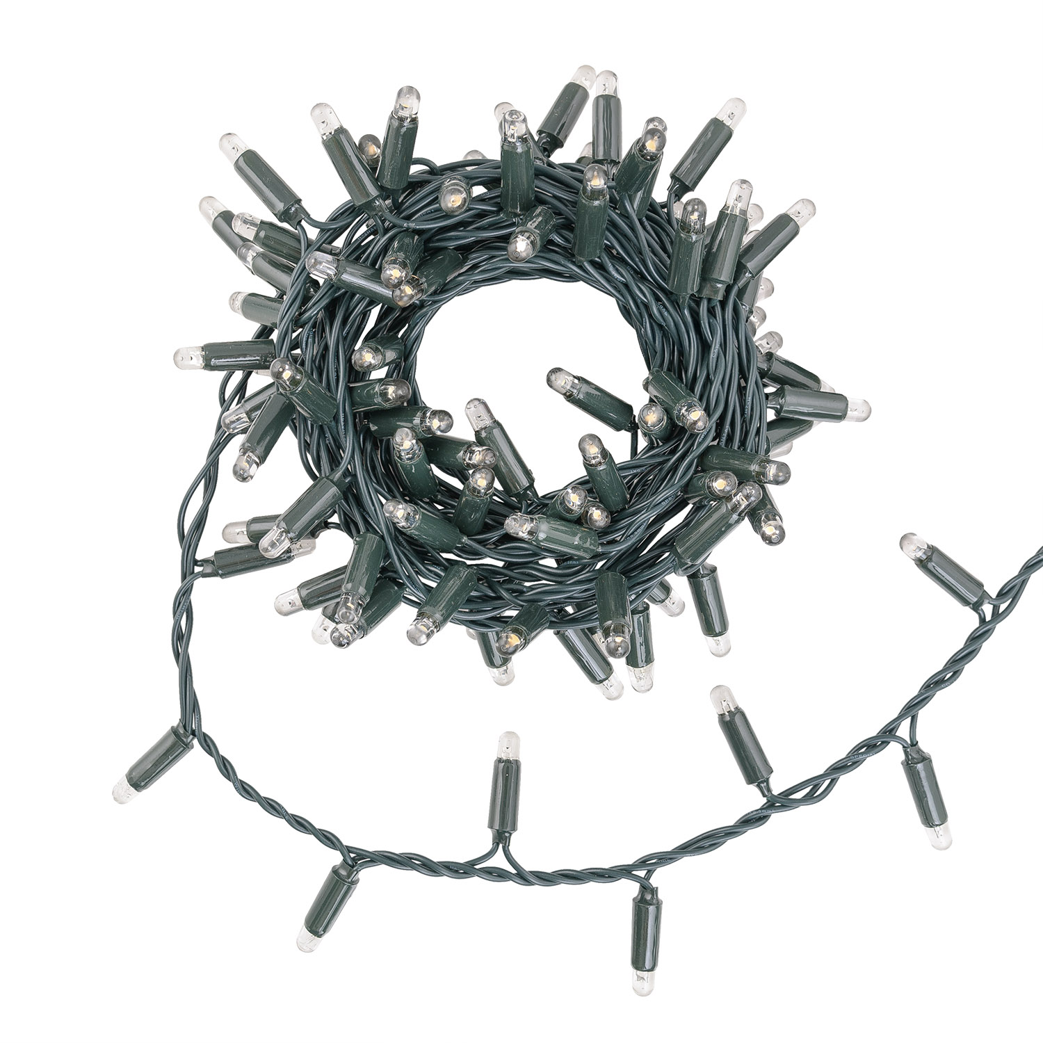 5 m Warm White Connect ProLine 36V String Lights, 100 maxiLEDs, green cable, connectable 8