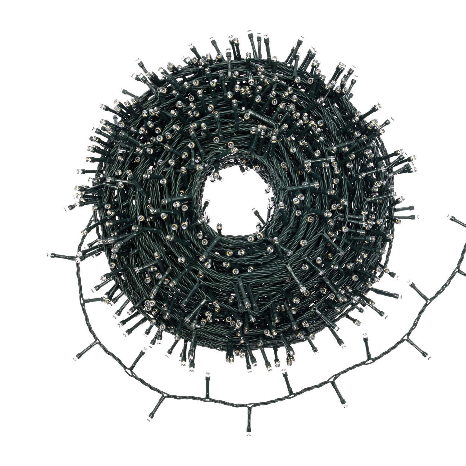 60m 1500 Warm White Led String Lights, Green Cable, With Cable Reel 4 60m 1500 Warm White Led String Lights, Green Cable, With Cable Reel 4