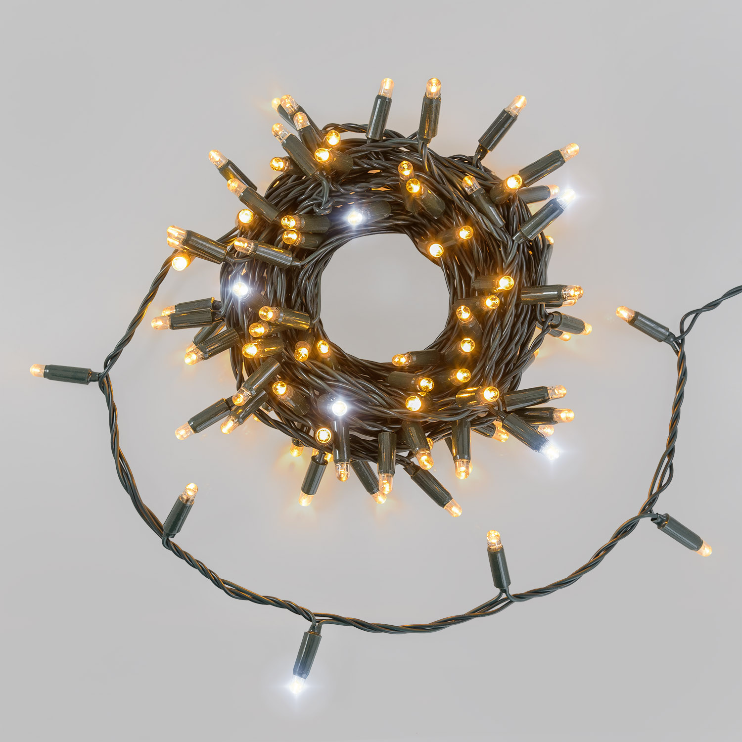 12 m Warm White Connect ProLine 36V Dual Color Flashing String Lights, 120 maxiLEDs, green cable