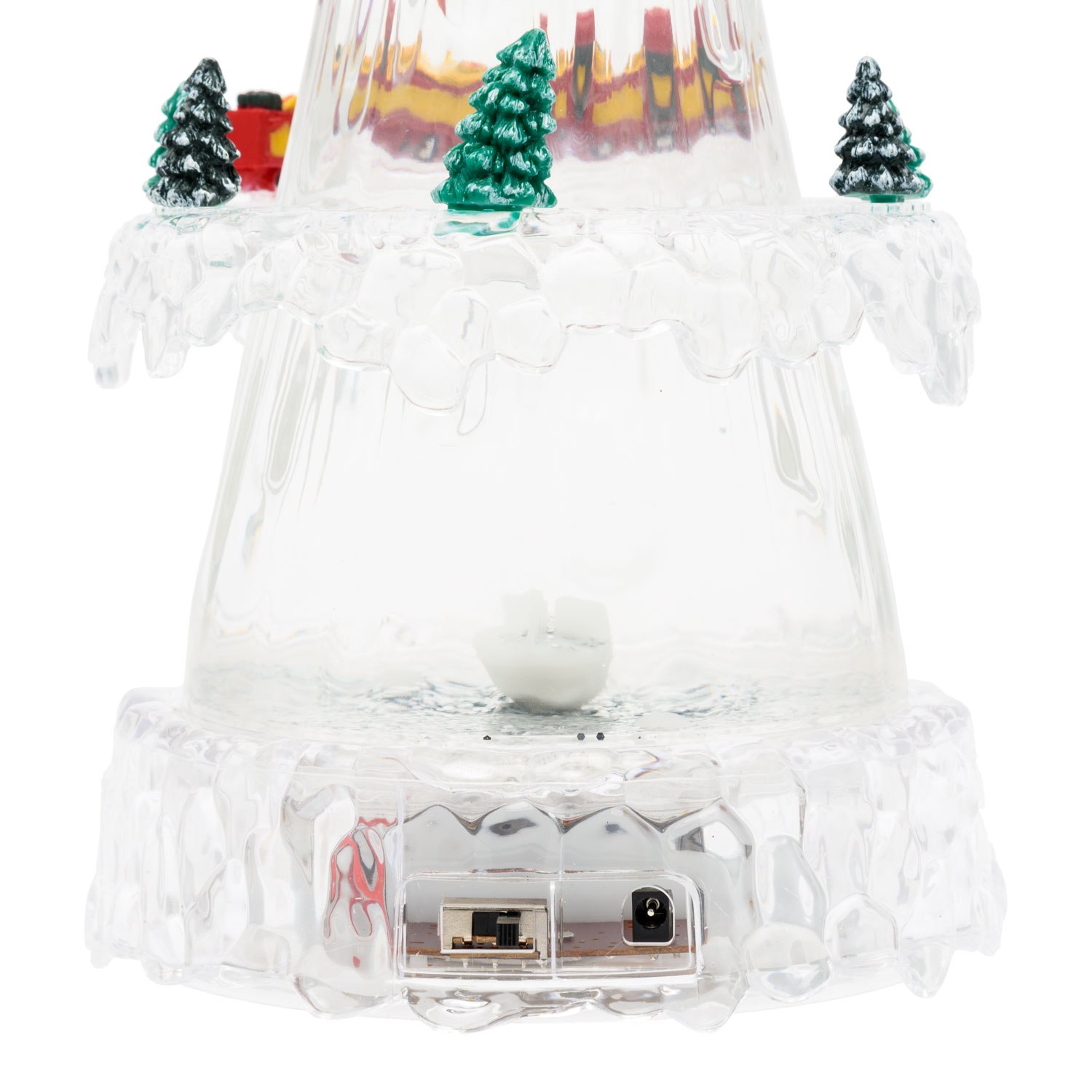 Frostiger Weihnachtsbaum mit batteriebetriebenem Zug, 30 cm hoch, mit farbwechselndem RGB-LED-Glitter 5 Frostiger Weihnachtsbaum mit batteriebetriebenem Zug, 30 cm hoch, mit farbwechselndem RGB-LED-Glitter 5